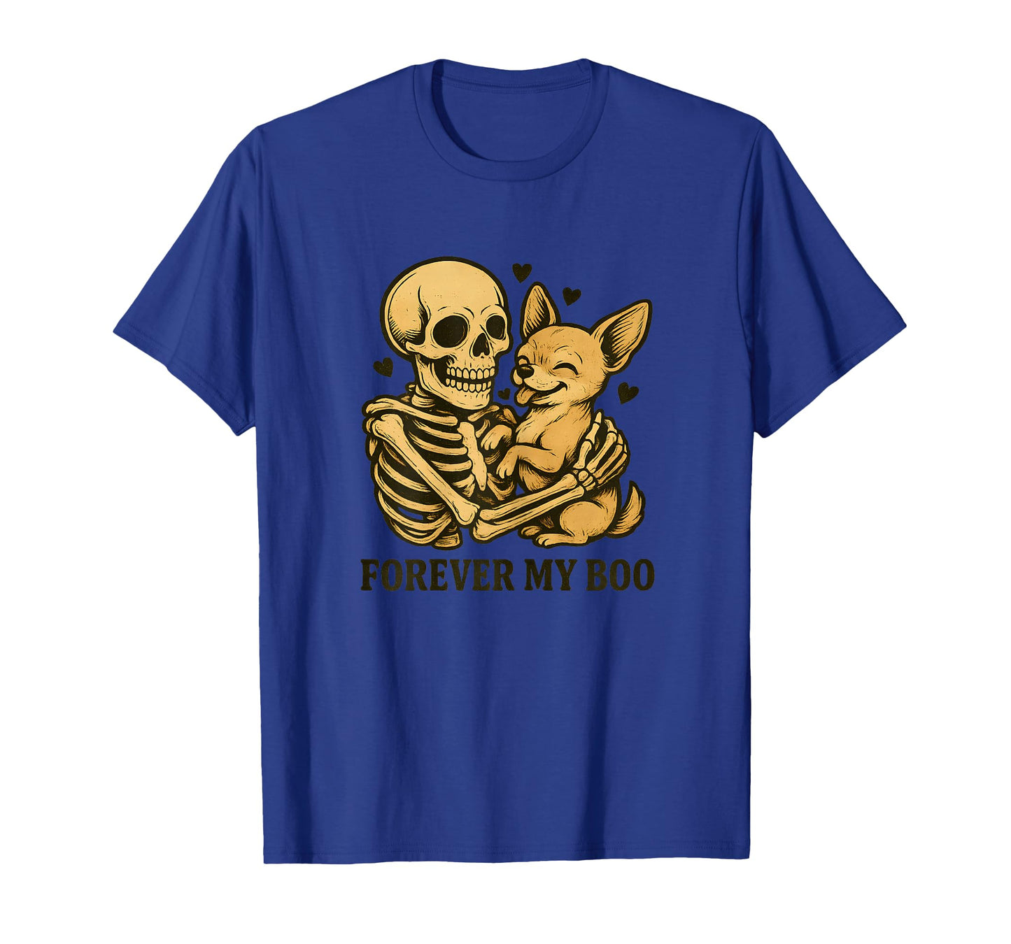 Womens Forever My Boo Skeleton Chihuahua Funny Halloween Couple T-Shirt
