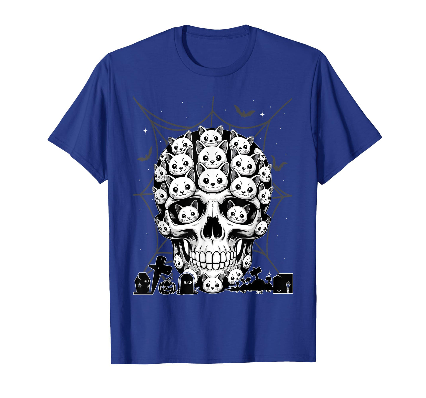 Skeleton Halloween Costume Skull Cat T-Shirt