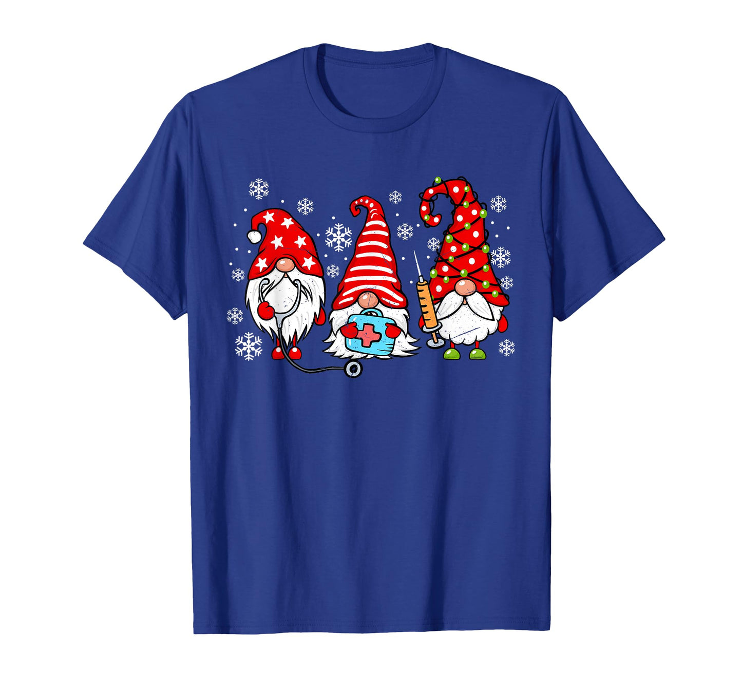 Nurse Christmas Gnomes Xmas Scrub Top ER Rn Nursing Gnomies T-Shirt