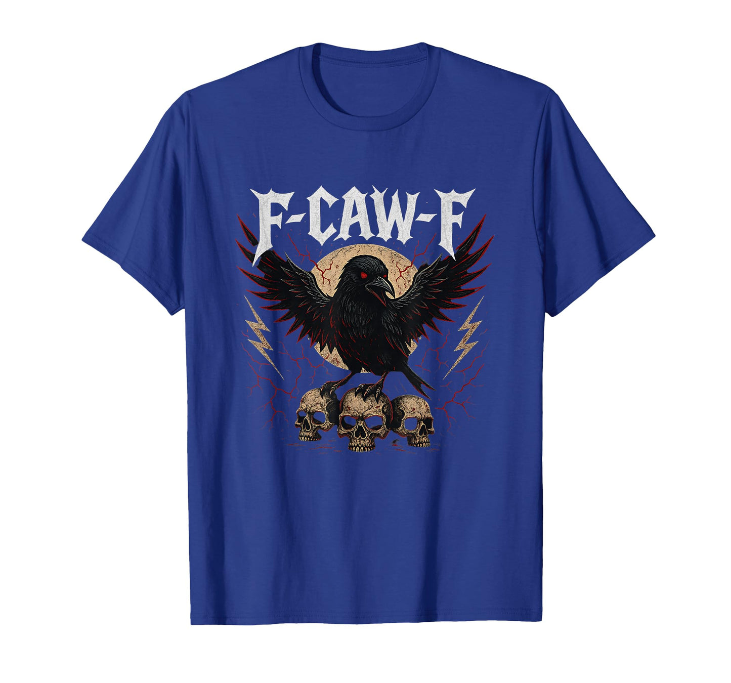 F-CAW-F Black Crow Skull Funny Gothic Metal Sarcasm T-Shirt