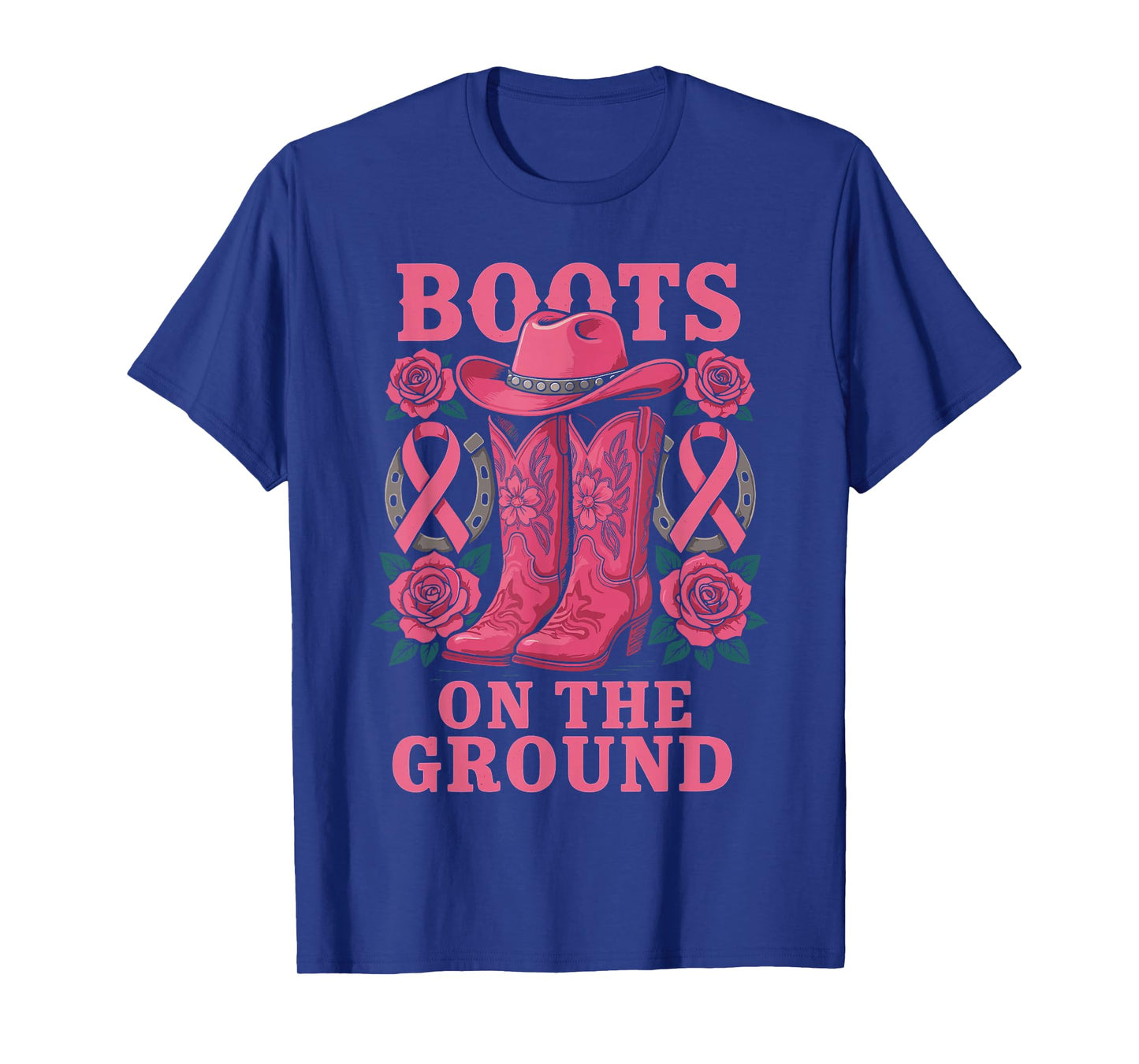 Breast Cancer Shirts for Women, Cowgirl Boots On The Ground T-Shirt