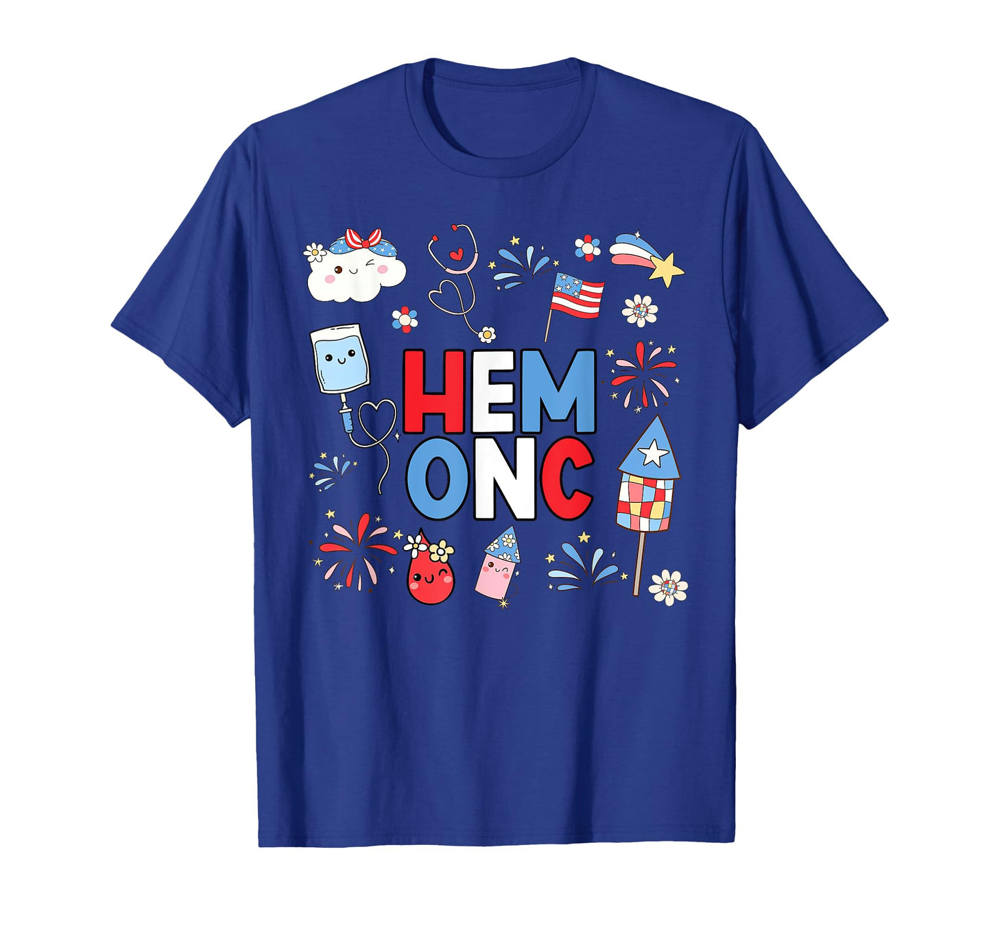 Hematology Oncology Nurse PEDS Hem Onc Nurse 4th Of July T-Shirt for Women Men