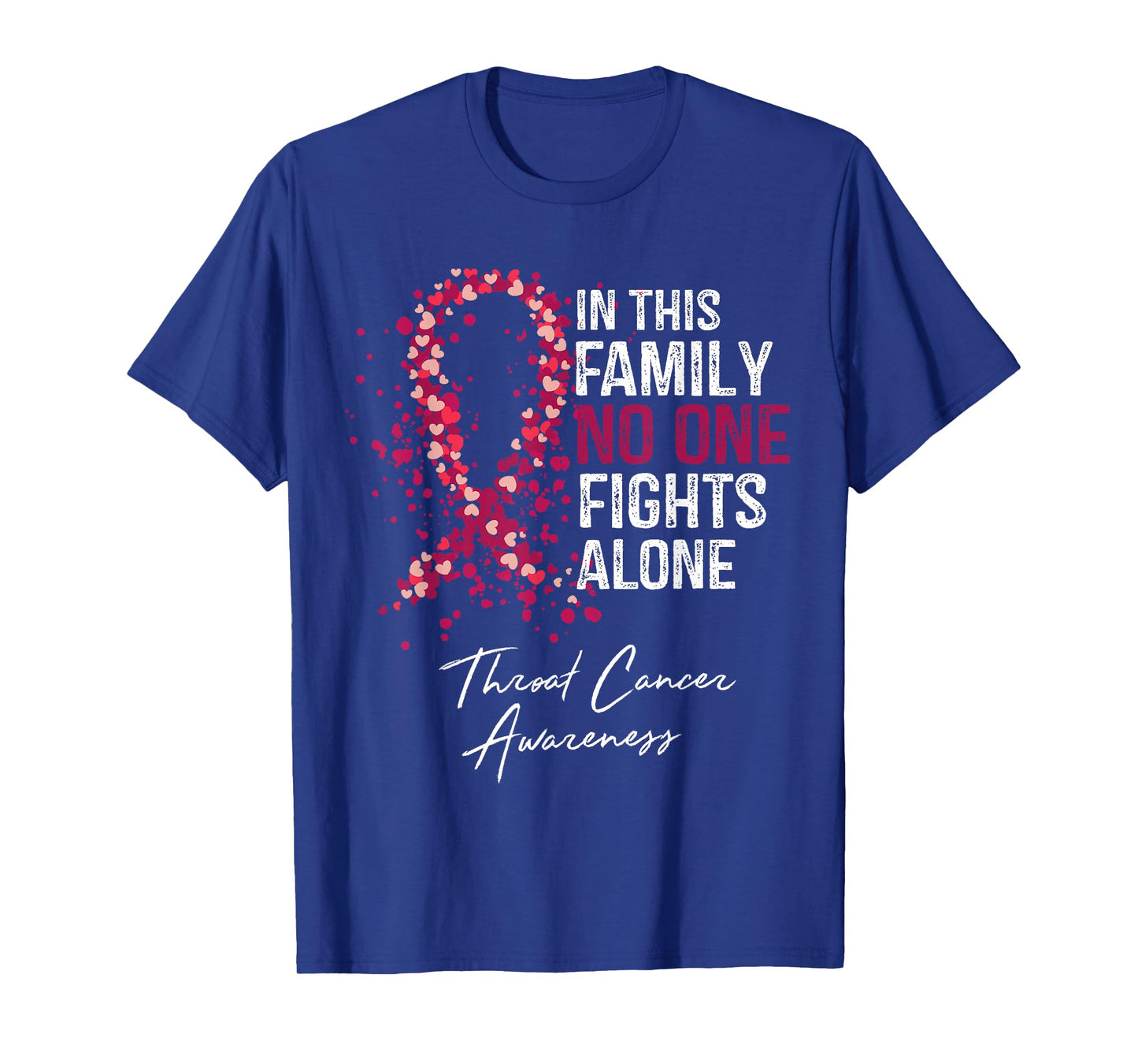 In This Family No One Fights Alone Shirt Throat Cancer T-Shirt