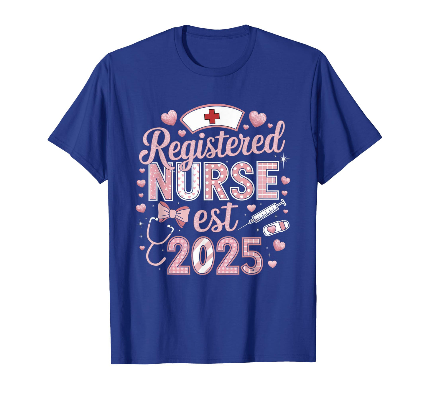 Nurse Est 2025 RN Nursing School Graduation Graduate Heart T-Shirt