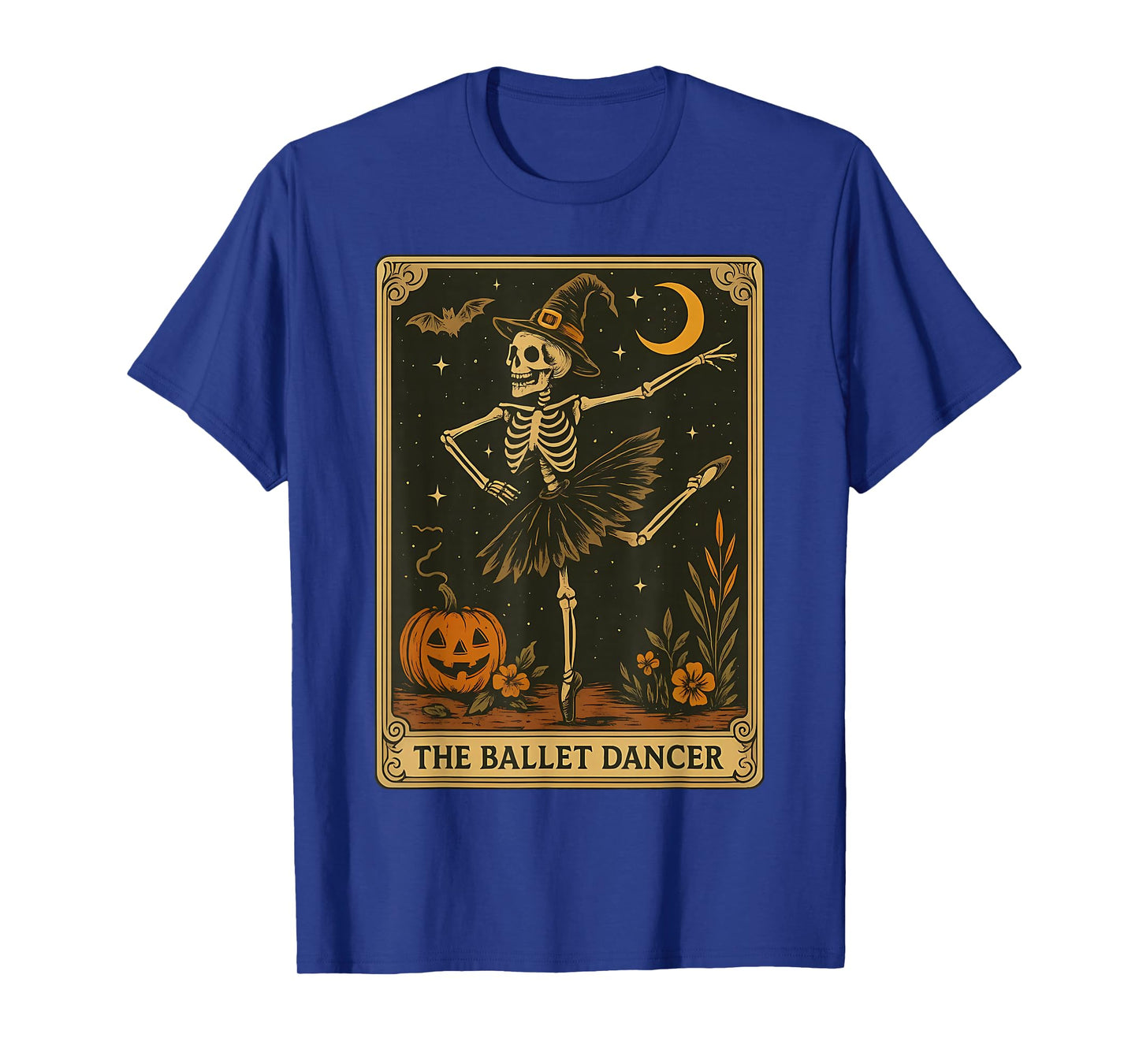 Skeleton Ballet Dancer Tarot Card Halloween Ballerina Spooky T-Shirt