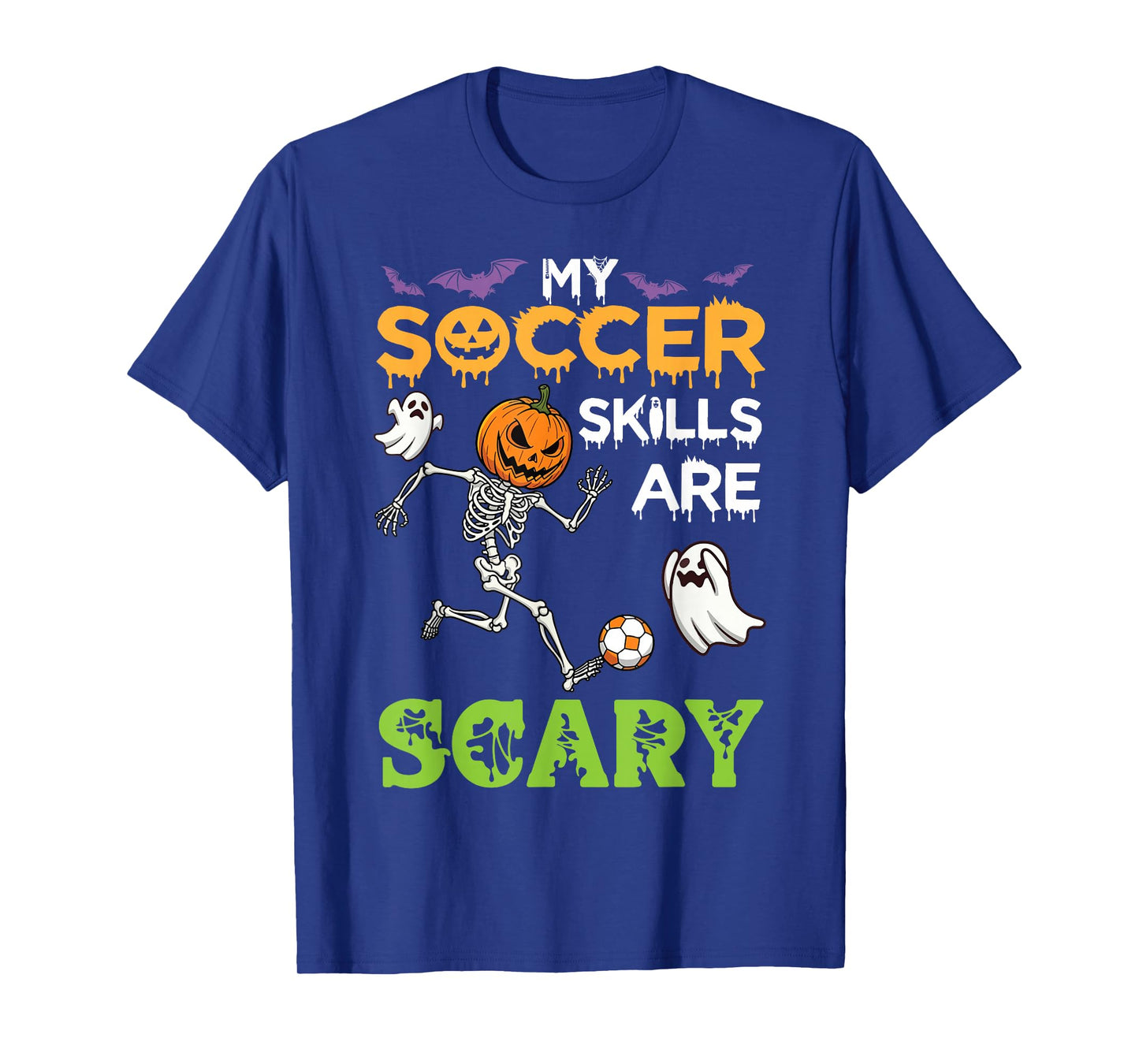 My Soccer Skills are Scary Funny Halloween Pumpkin Skeleton T-Shirt