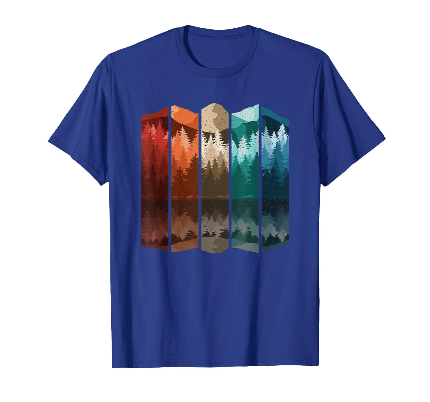 Retro Mountain Forest Tree Landscape Nature Vintage Men T-Shirt