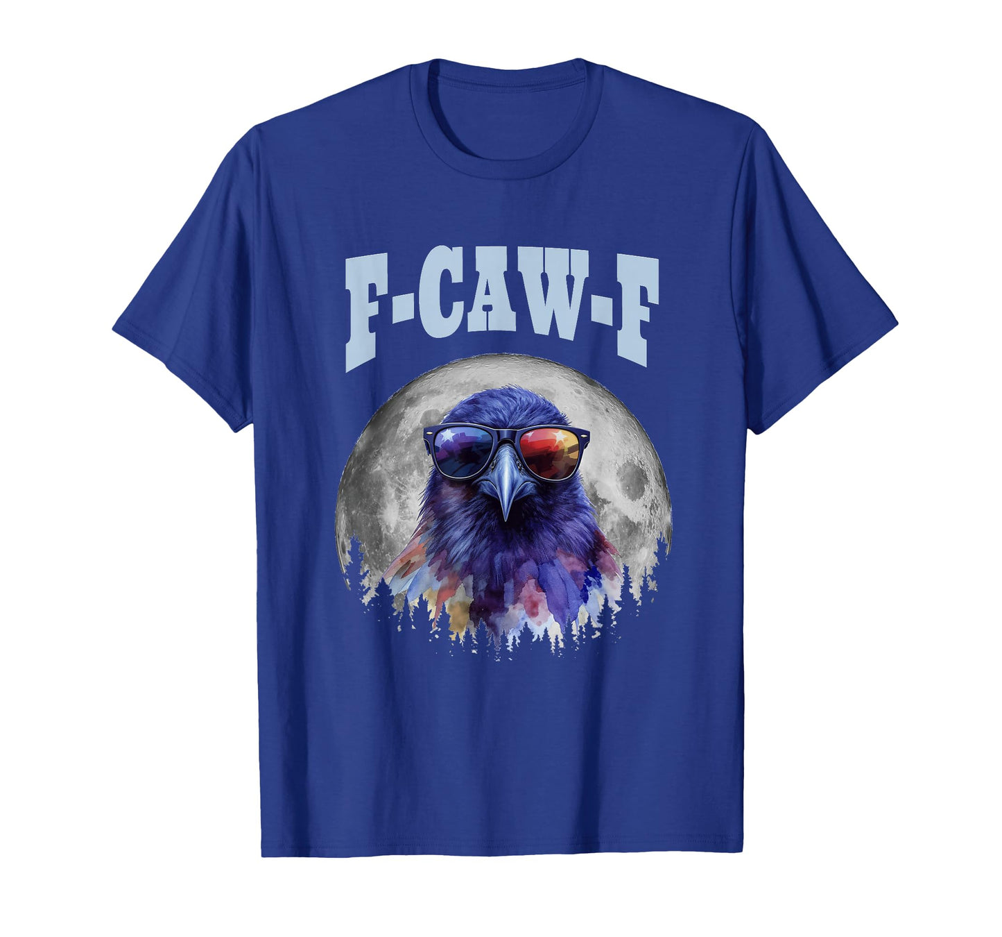 F-Caw-F Funny Retro Crow Raven Moon Meme Men Women T-Shirt