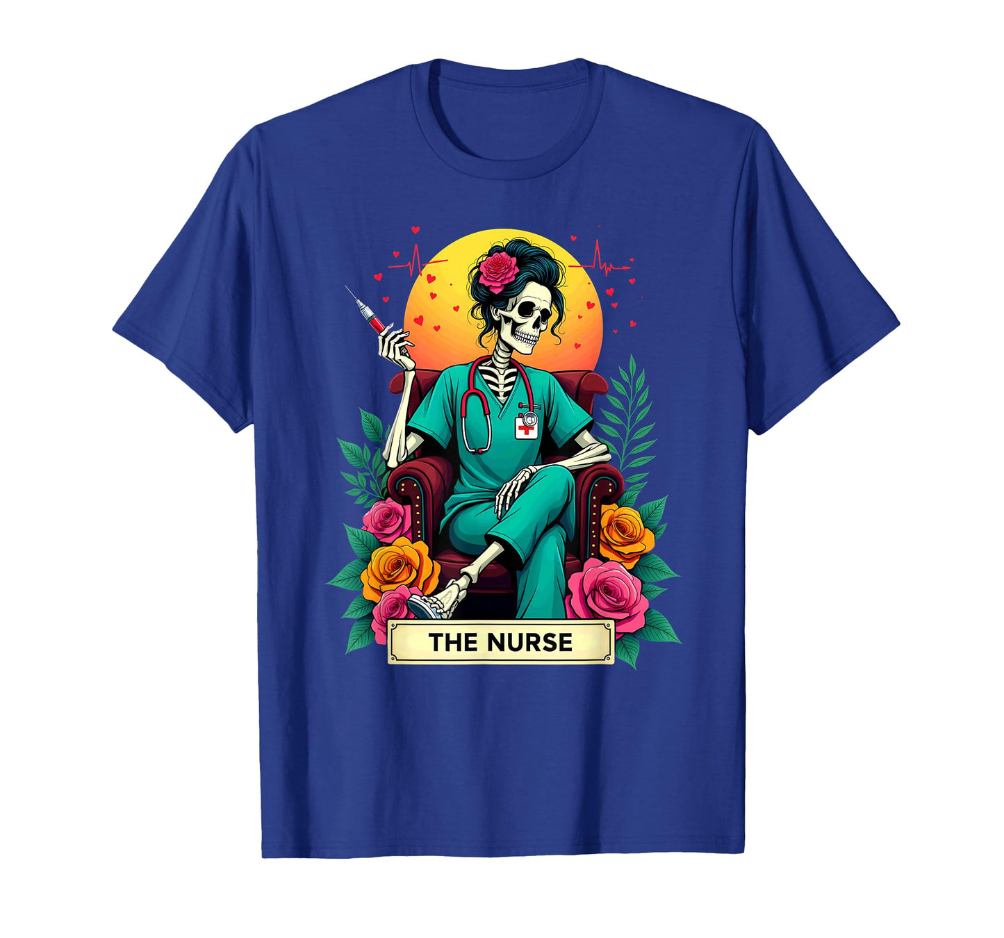 Gothic Tarot Card Nursing Skeleton The Nurse T-Shirt