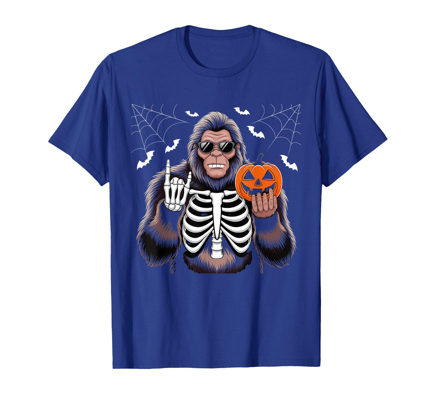 Spooky Bigfoot Jack O Lantern Skeleton Fun Halloween T-Shirt