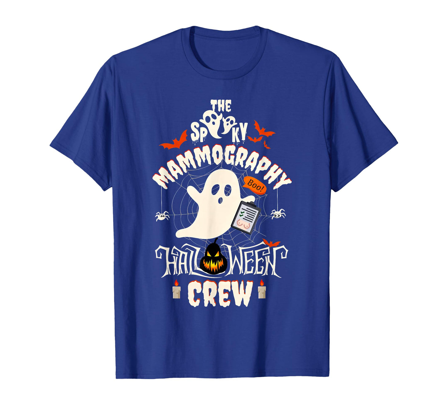 Spooky Mammography Halloween Crew Mammo Tech Mammogram Ghost T-Shirt