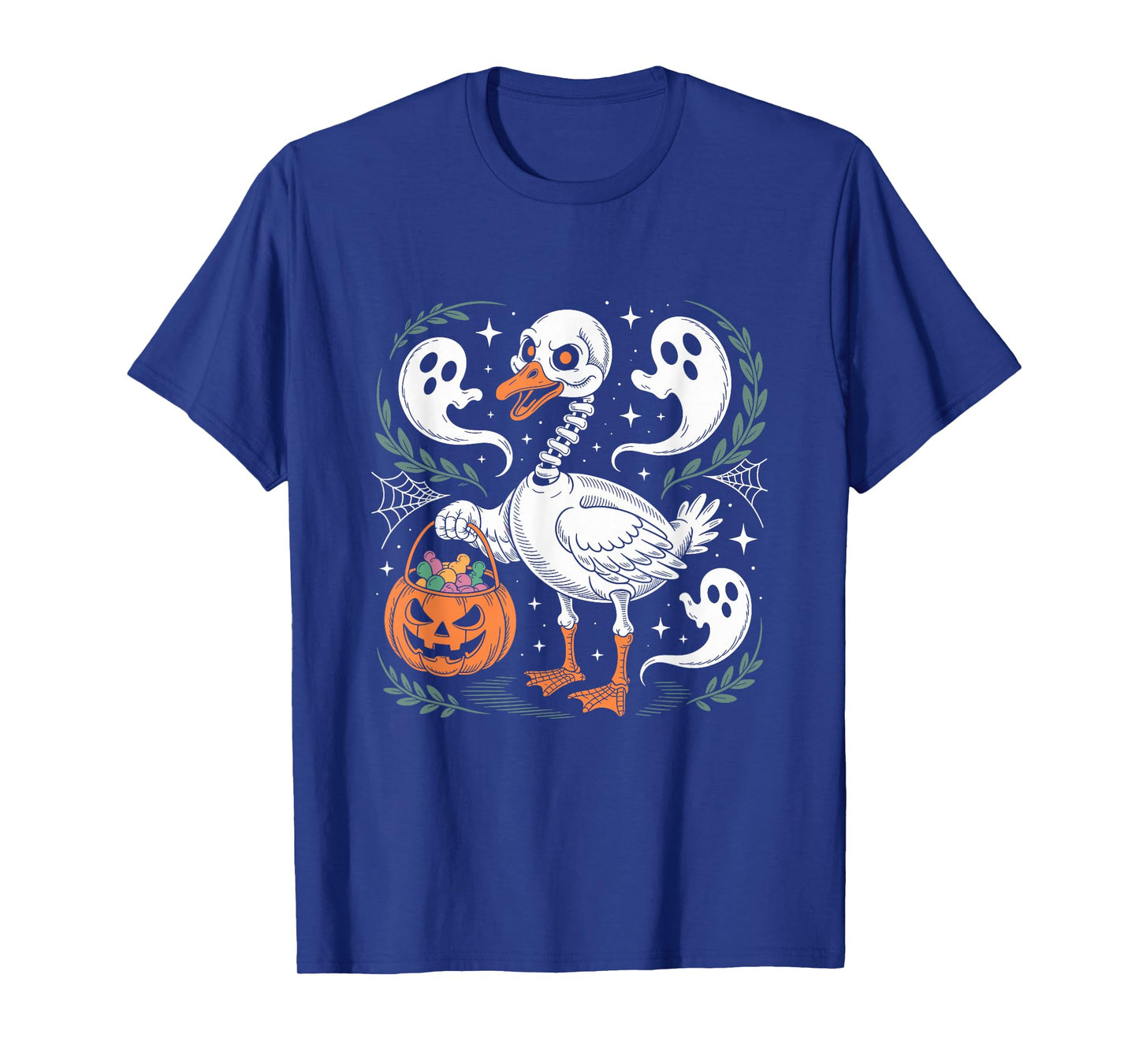 Spooky Skeleton Duck Halloween Art T-Shirt