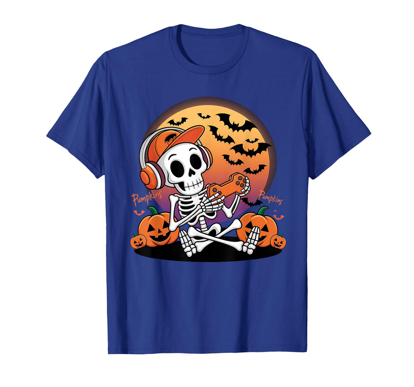 Halloween Skeleton Video Gaming Gamer Teens Men & Youths T-Shirt