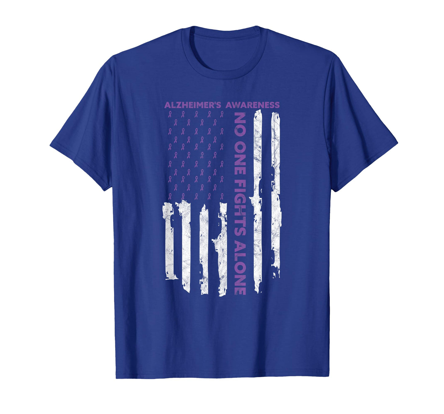 Alzheimer's Awareness Month American Flag Warrior Dementia T-Shirt