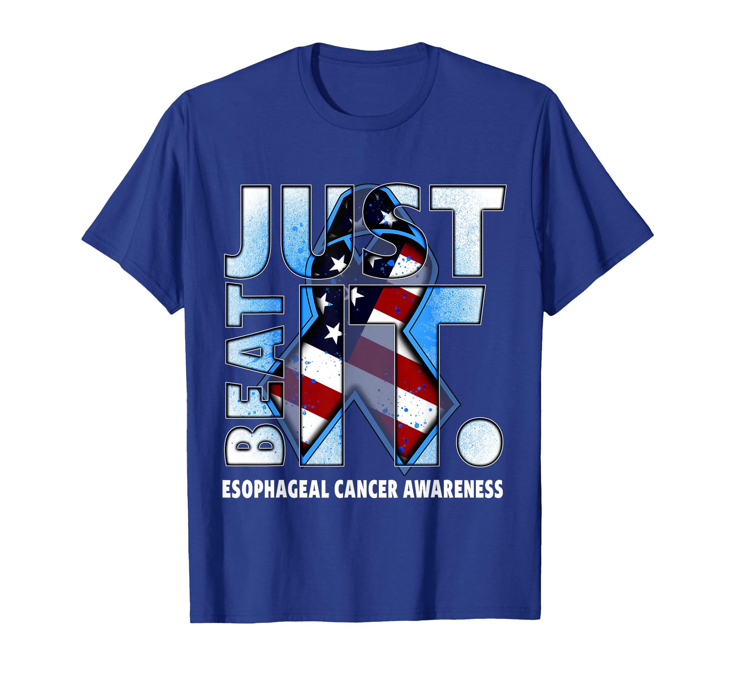 Just Beat It Esophageal Cancer Awareness American Flag T-Shirt