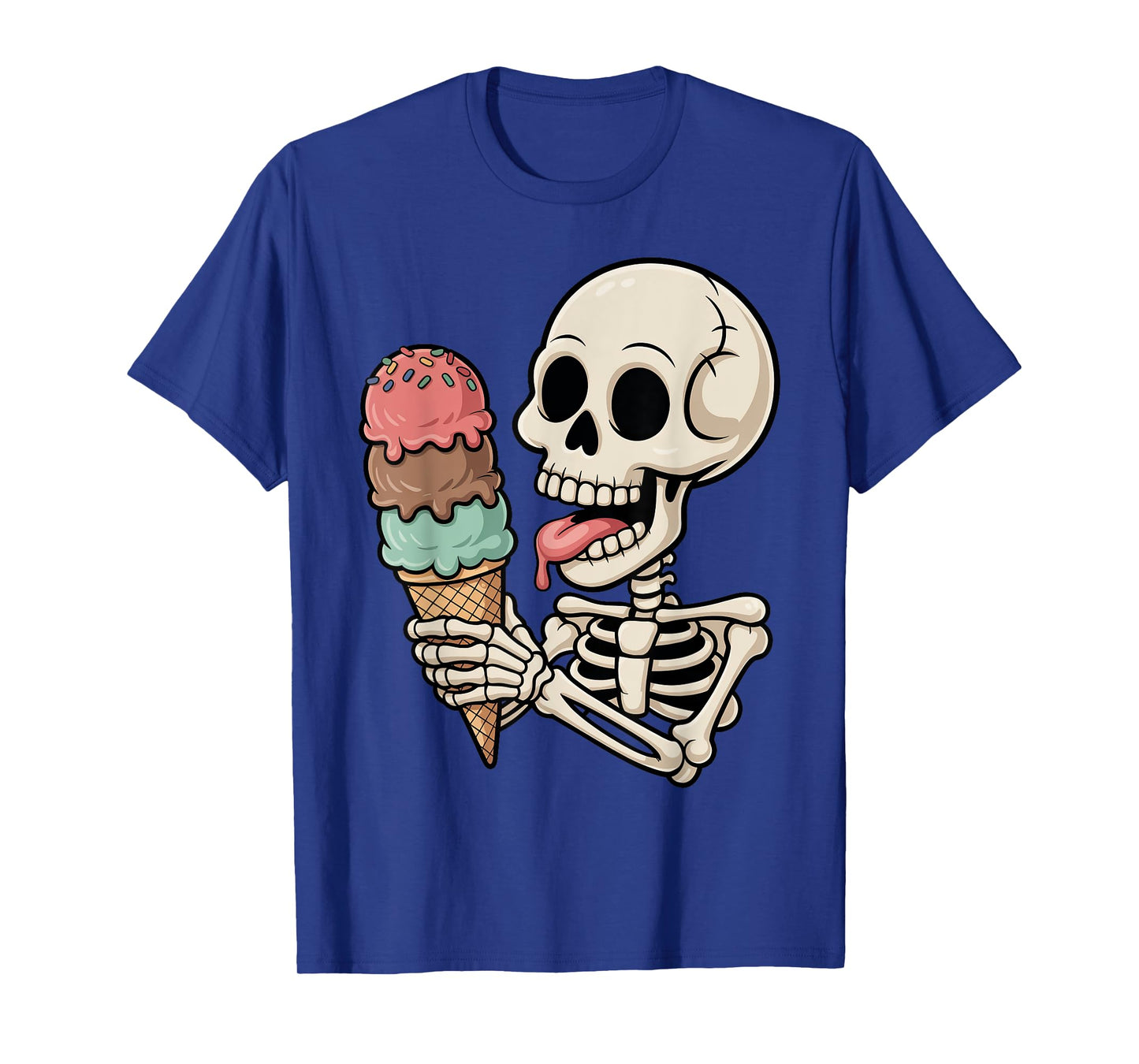 Halloween Skeleton Eating Ice Cream Costume Trick or Treat T-Shirt