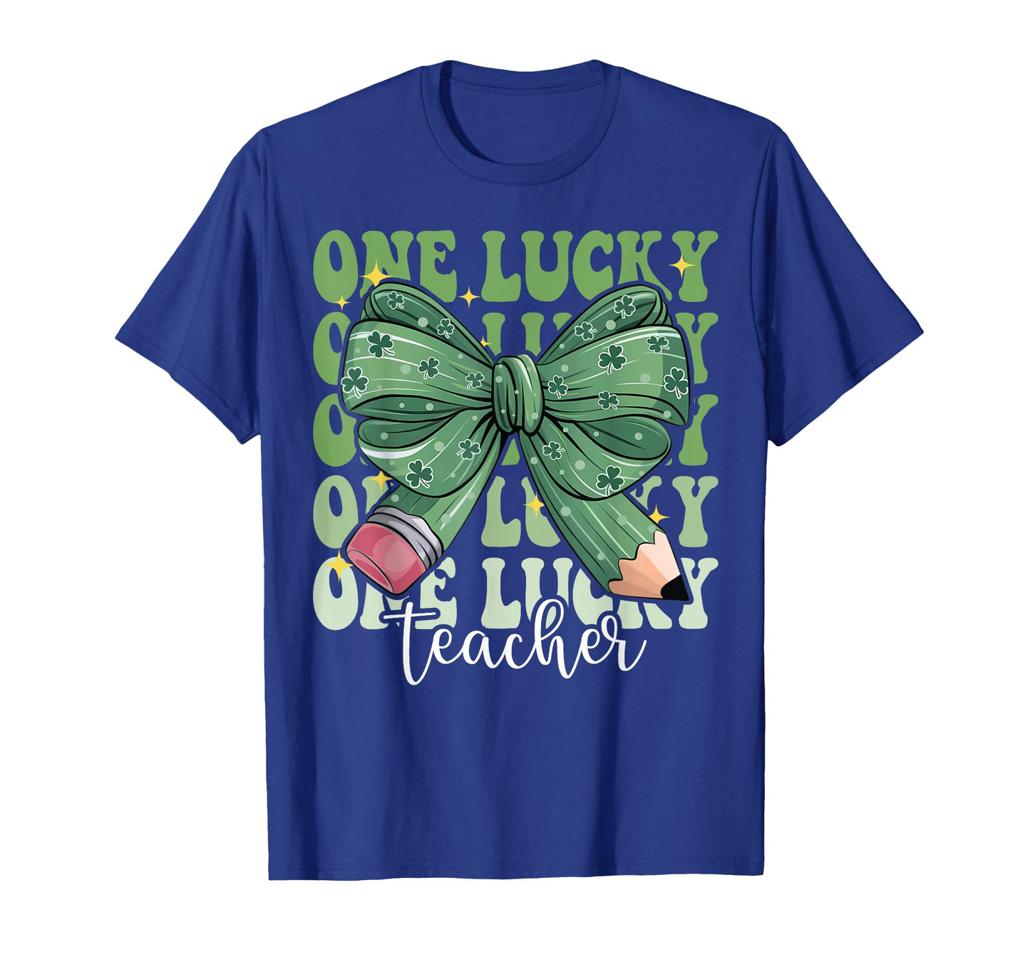 One Lucky Teacher Coquette Bow st patricks day teacher T-Shirt