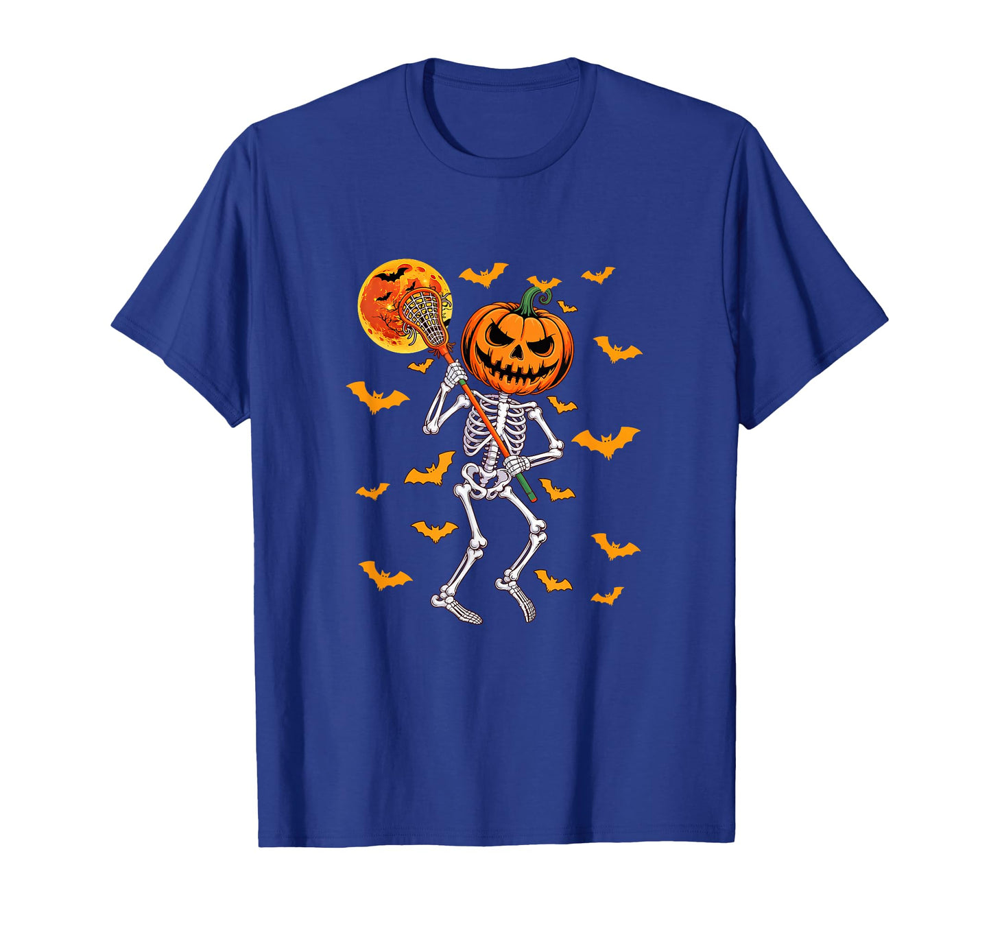 Horror Skeleton Playing Lacrosse Halloween Matching Player T-Shirt