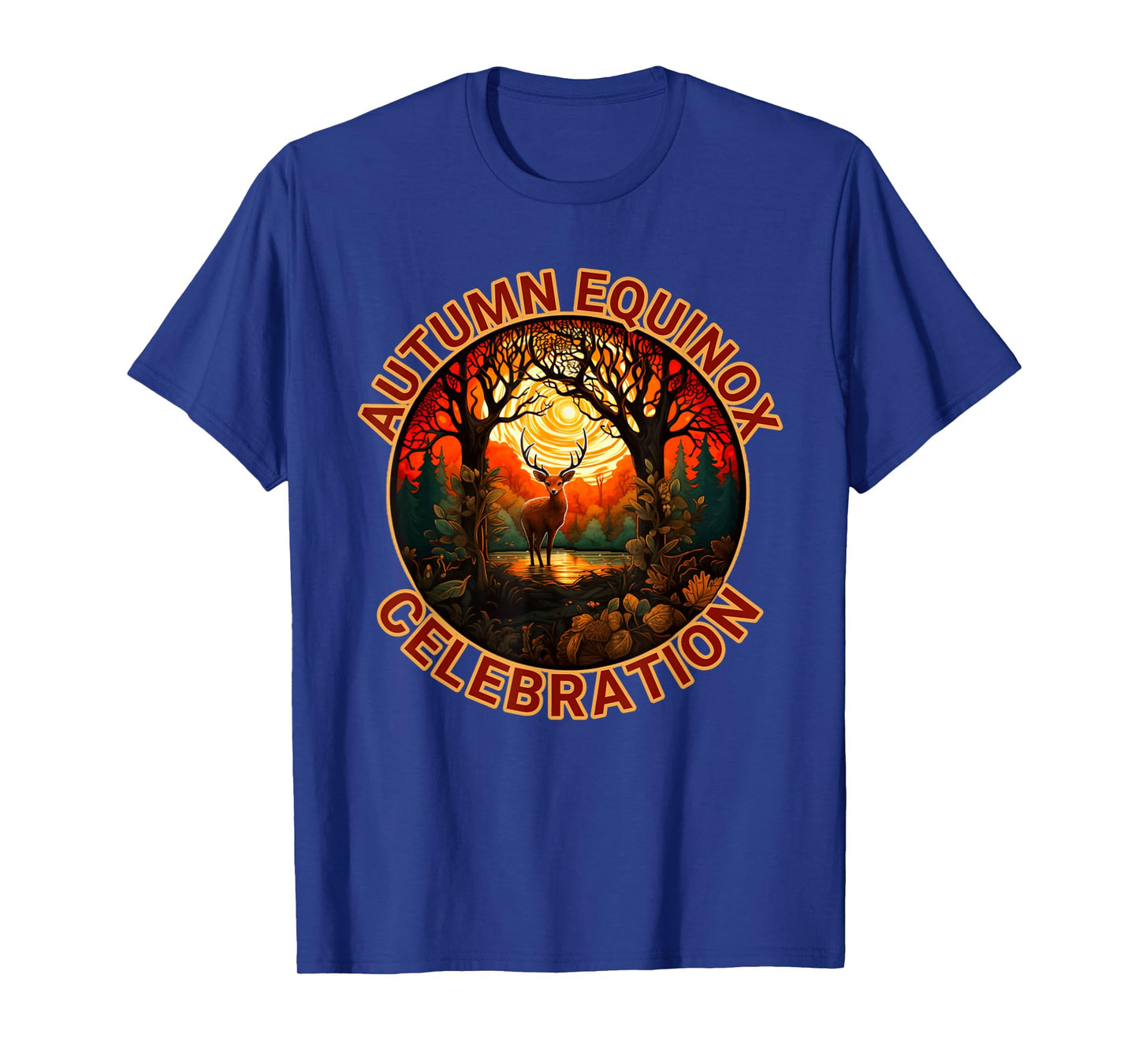 Autumn Equinox Celebration Fall Leaves Deer Autumn Design T-Shirt