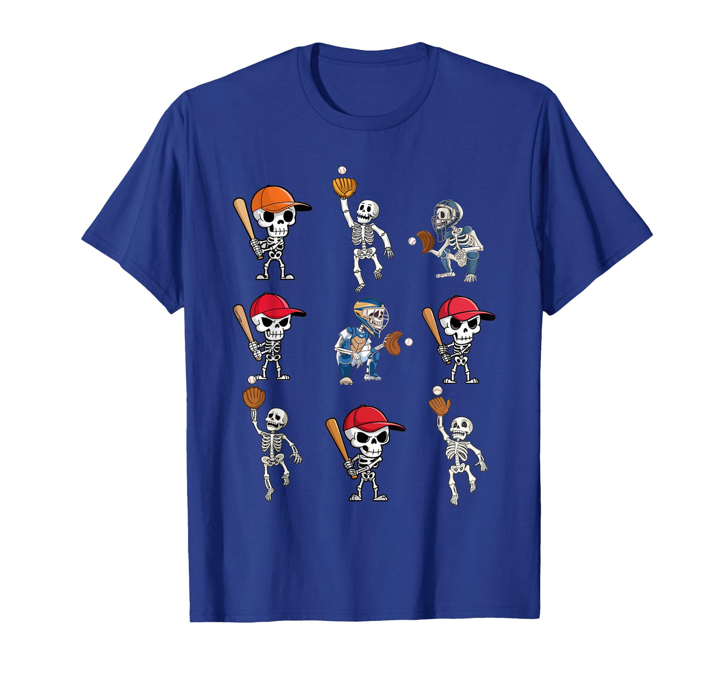Skeleton Baseball Halloween Costume Funny Kids Boys Men T-Shirt