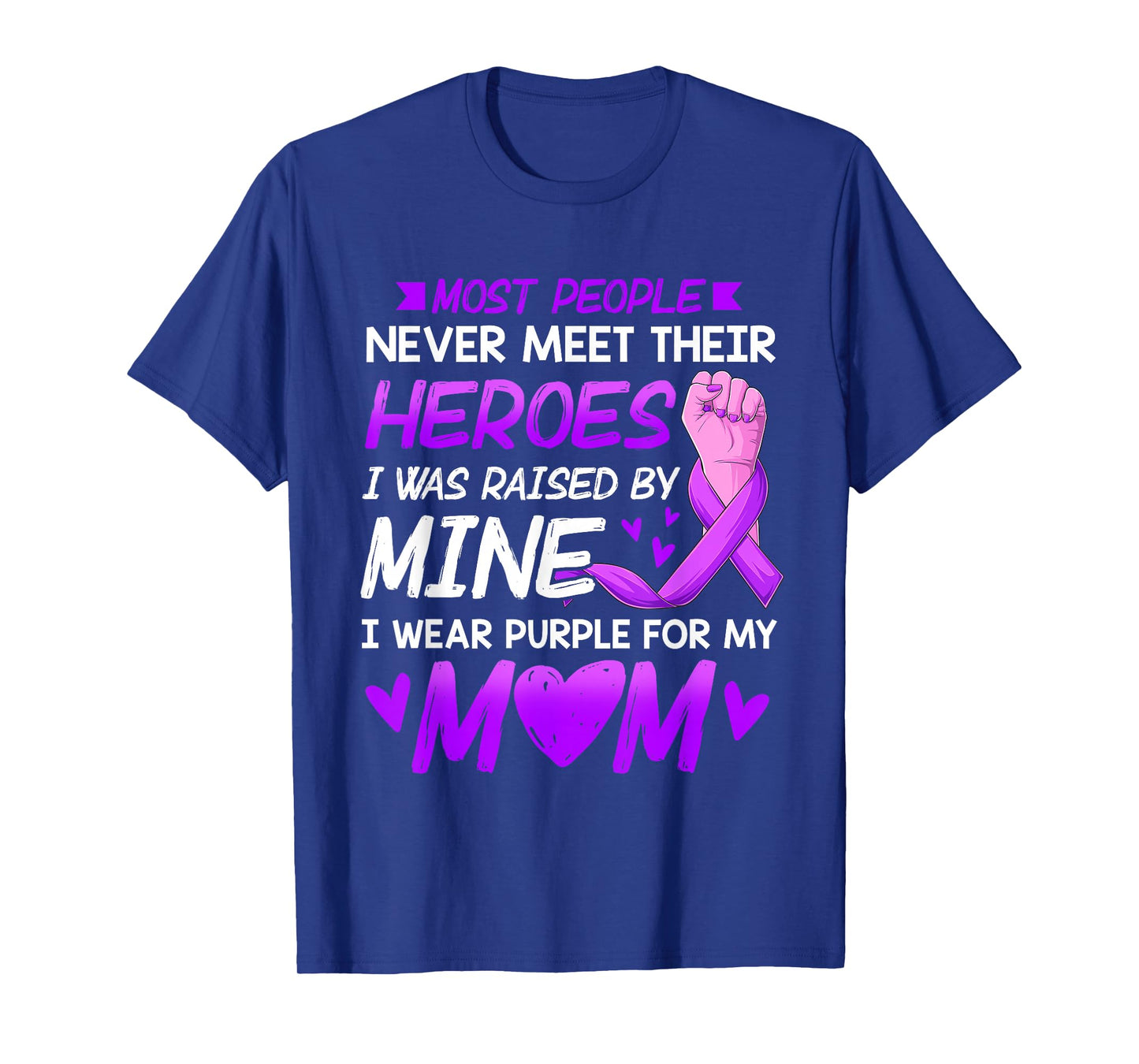 My Heroes I Wear Purple For My Mom Mother Pancreatic Cancer T-Shirt