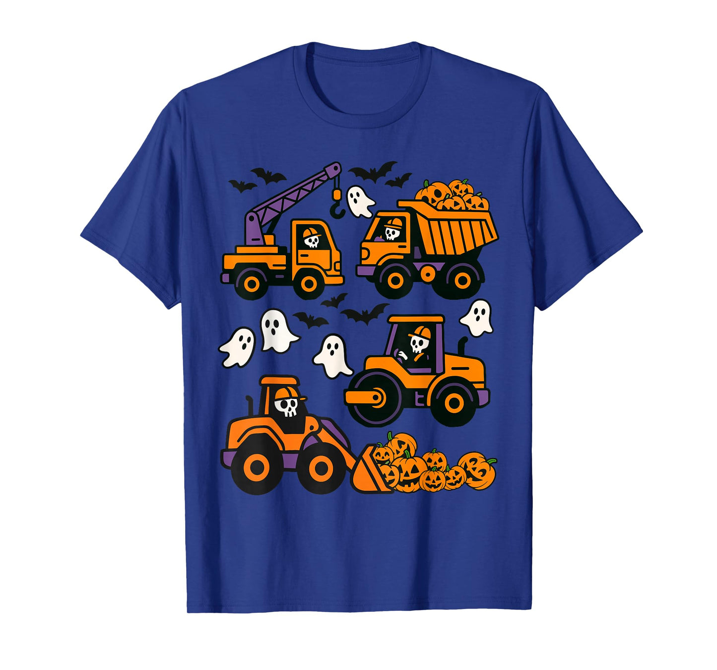 Spooky Construction Crew Halloween Trucks for Kids Men T-Shirt