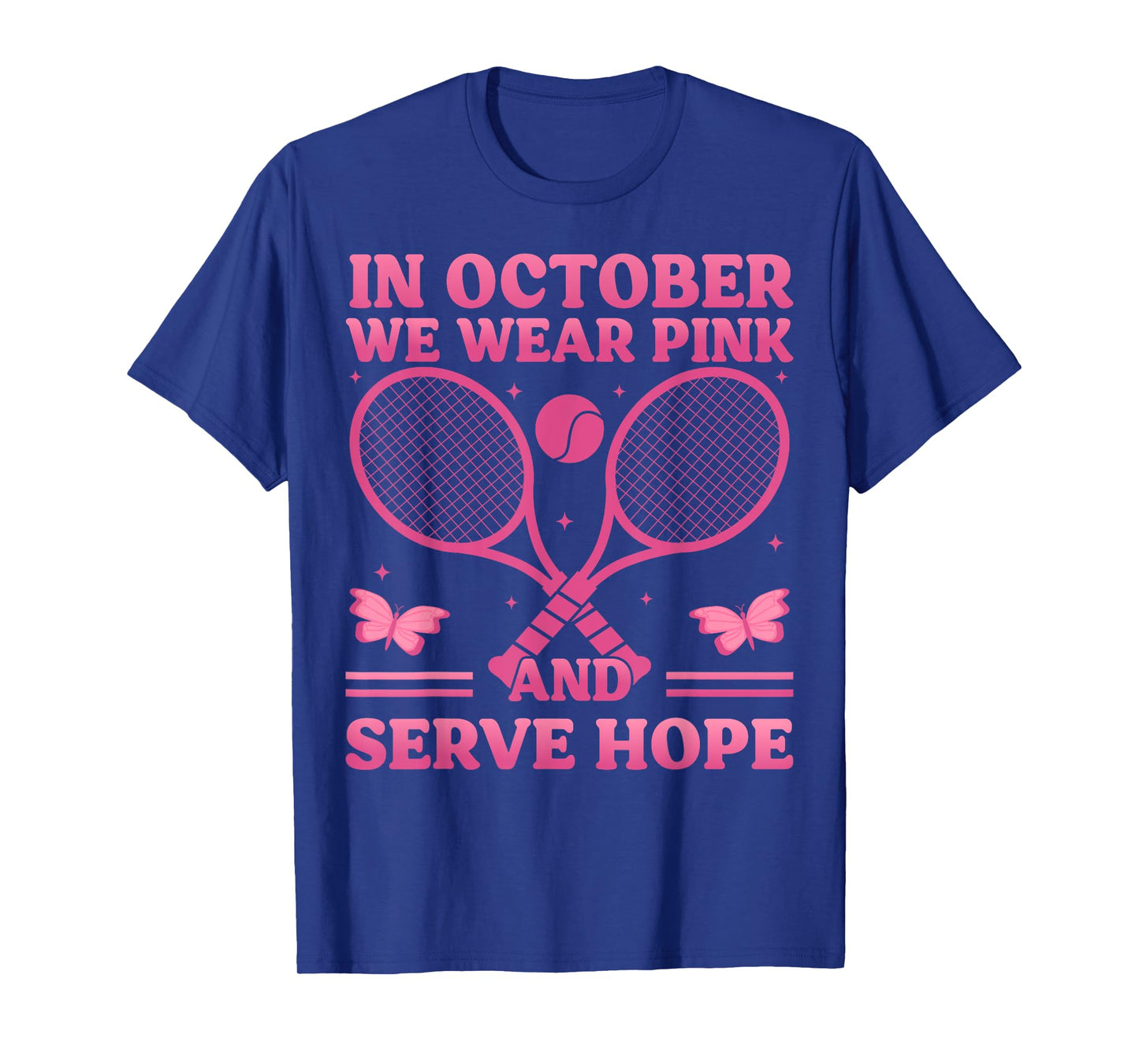 Serve Hope Groovy Pink Tennis Breast Cancer Awareness Month T-Shirt