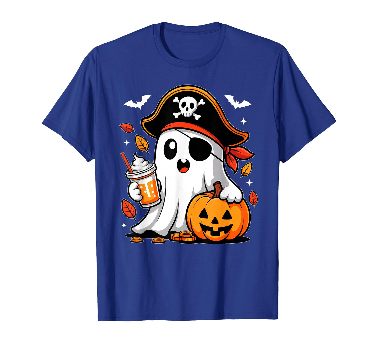 Cute Ghost Pumpkin Pirate Halloween Costume Boys Girls Kids T-Shirt