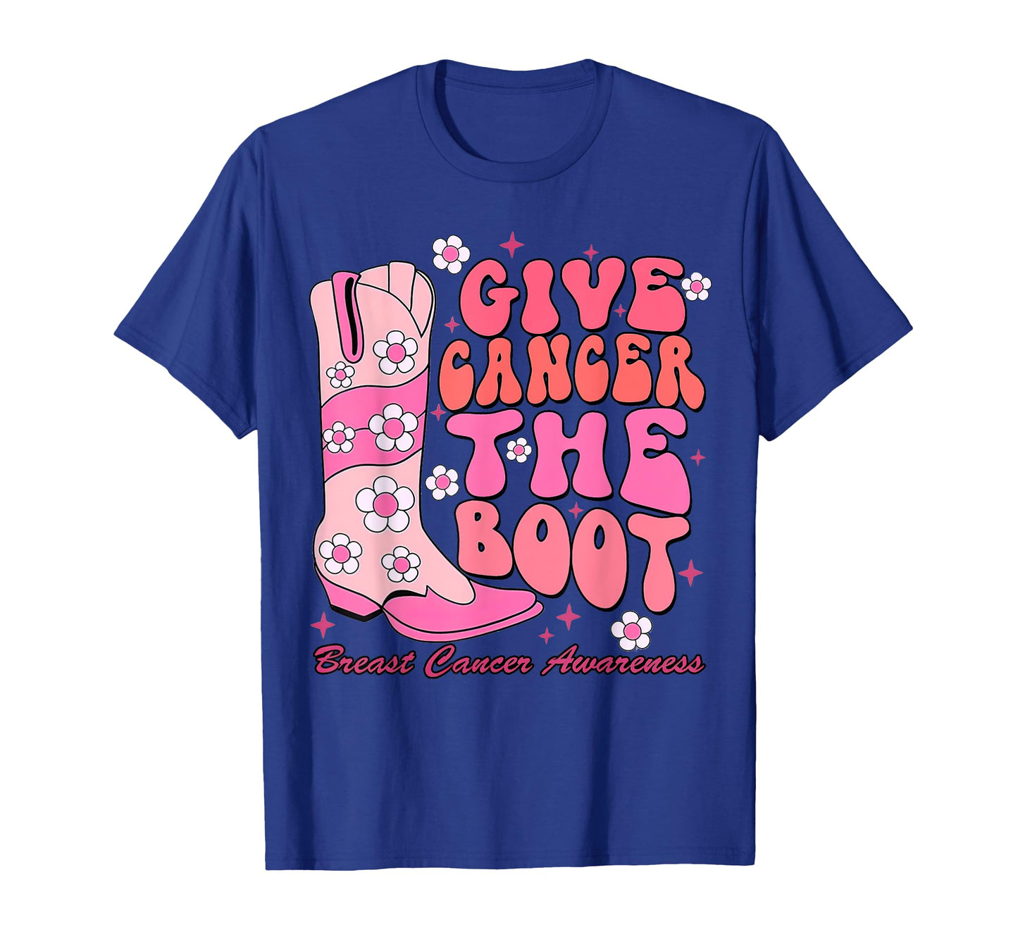 Give Cancer The Boot Western Cowgirl Breast Cancer Outfit T-Shirt