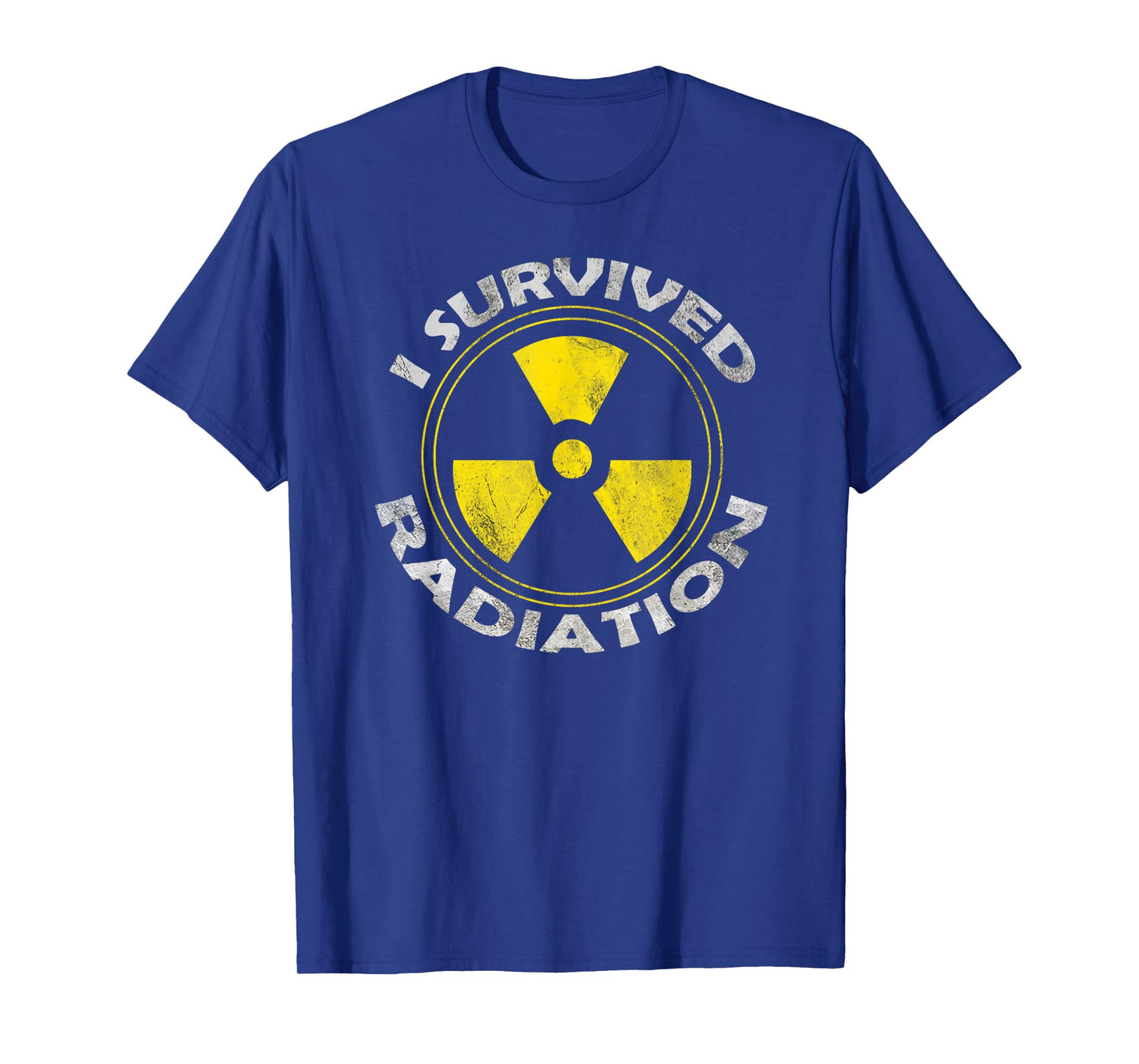 Cancer Designs by MCG.Co Unisex-Adults Black Cotton, Polyester Modern Sports T-Shirt with Crew Neck, Short Sleeve, Classic Fit, Straight Hemline, I Survived Radiation Warrior Design
