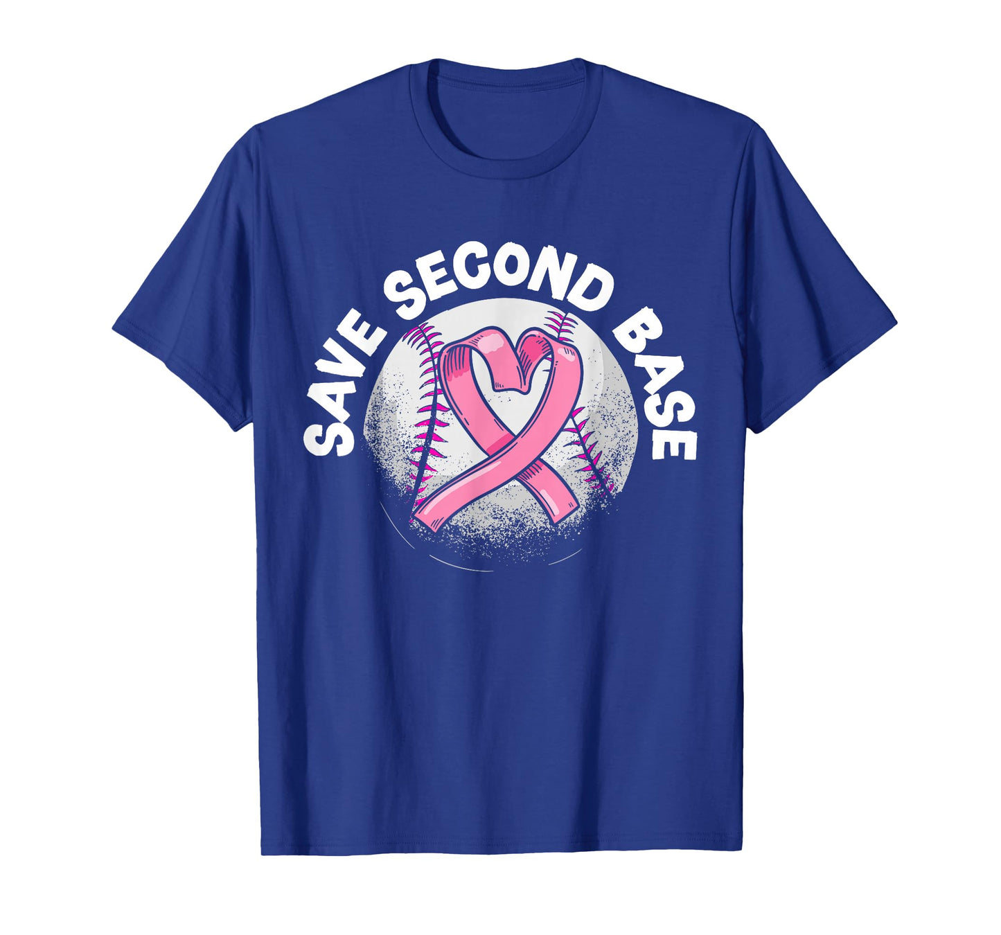 Save 2nd Base Baseball Player Breast Cancer Awareness T-Shirt