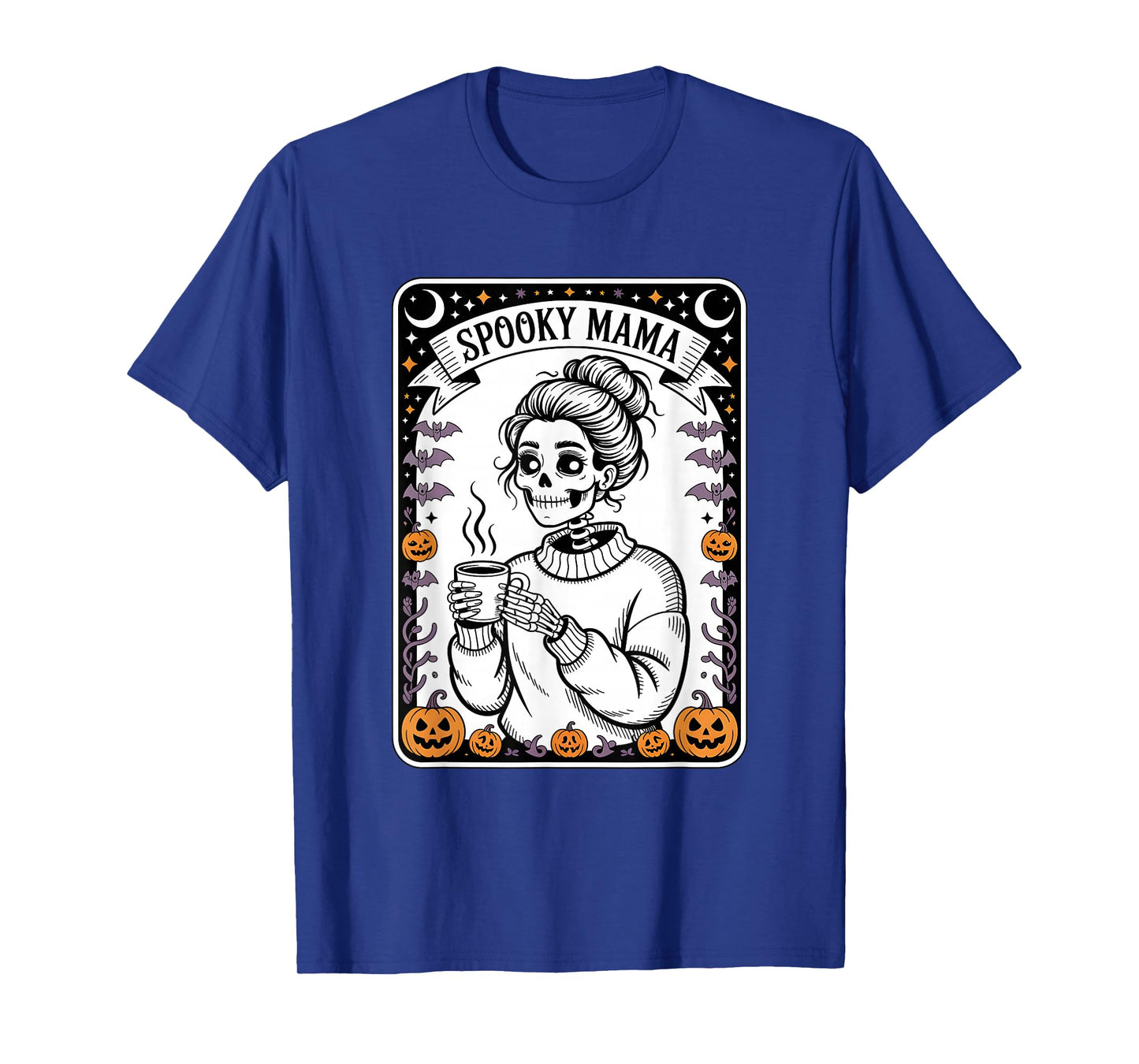 Tarot Spooky Mama Halloween Cute Skeleton Mom Coffee T-Shirt