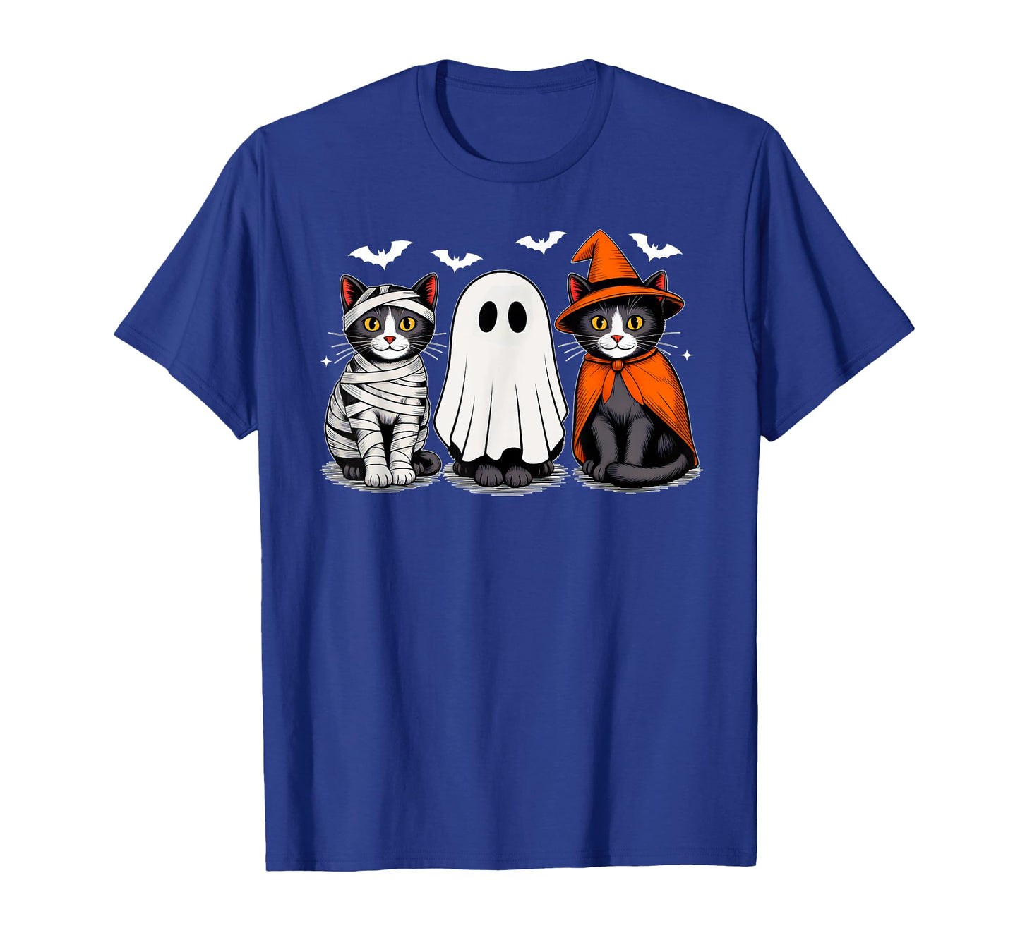 Black Cat Witch Ghost Halloween Costume Cat Lover Men Women T-Shirt