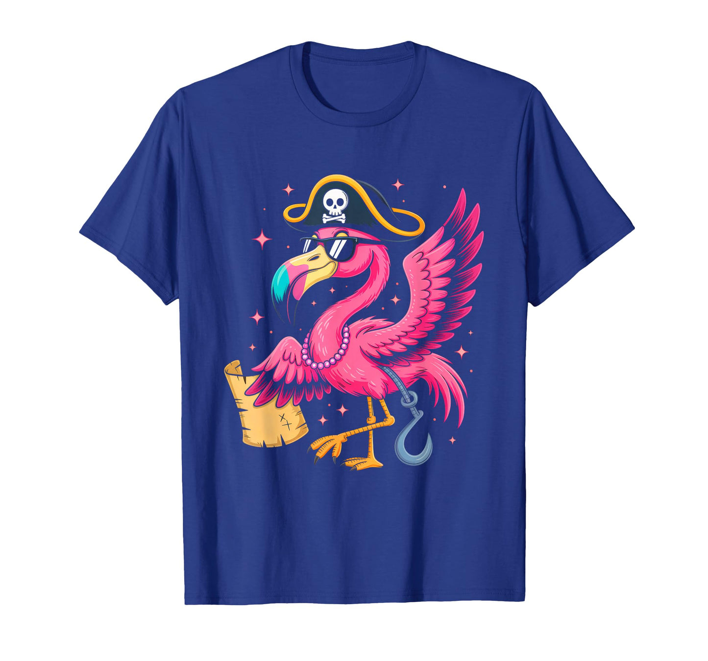 Pink Flamingo Pirate Women Girl Kids Funny Halloween Costume T-Shirt