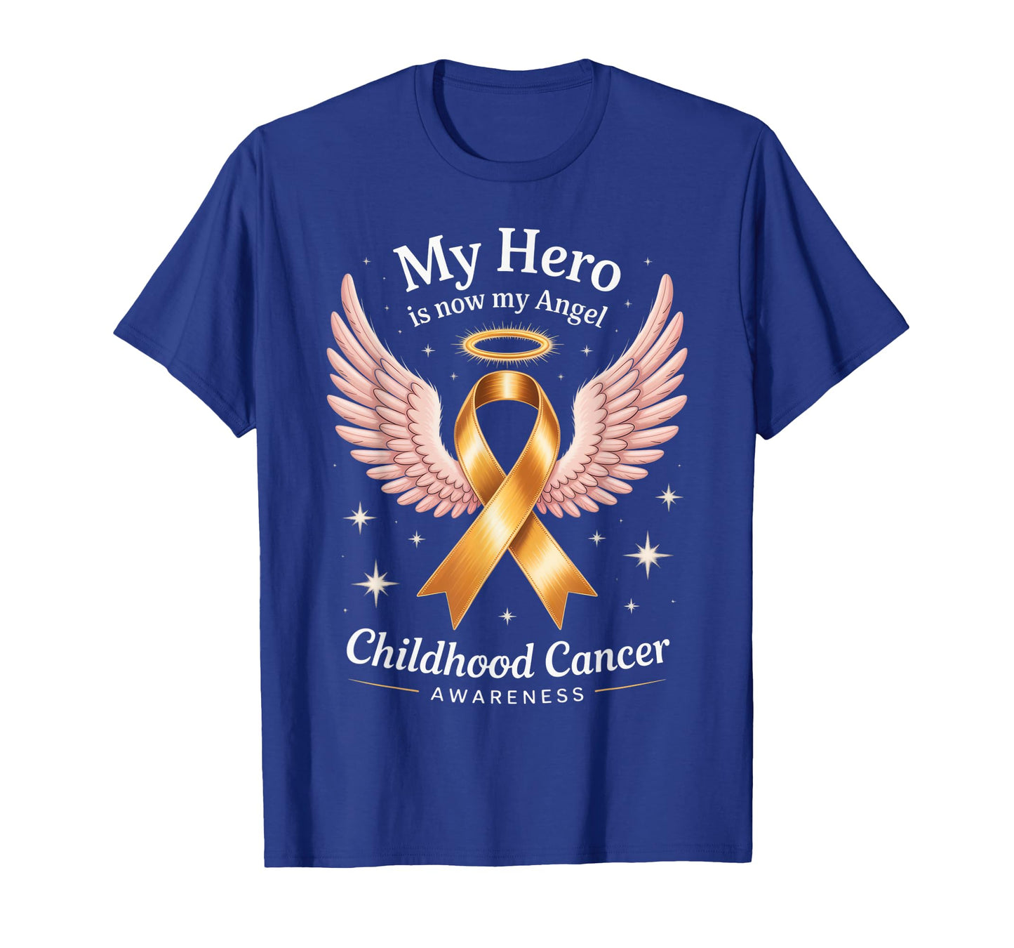 My Hero Is Now My Angel Childhood Cancer Awareness Tribute T-Shirt