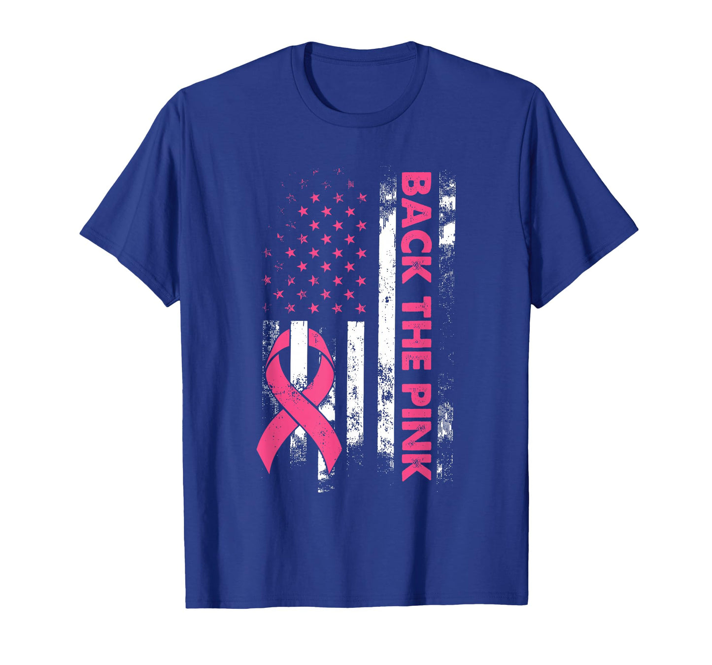 Back The Pink Us Flag Breast Cancer Awareness Women Men Kids T-Shirt