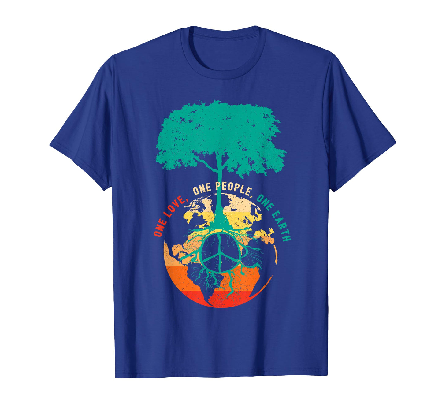 World Peace Tree Love People Earth Day 60s 70s Hip T-Shirt