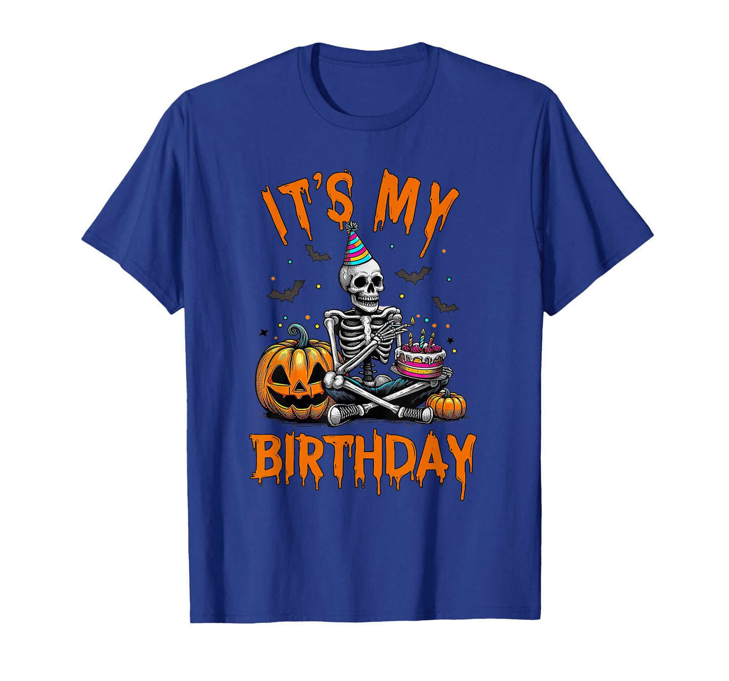 It's My Birthday Skeleton Pumpkin Halloween Birthday Party T-Shirt