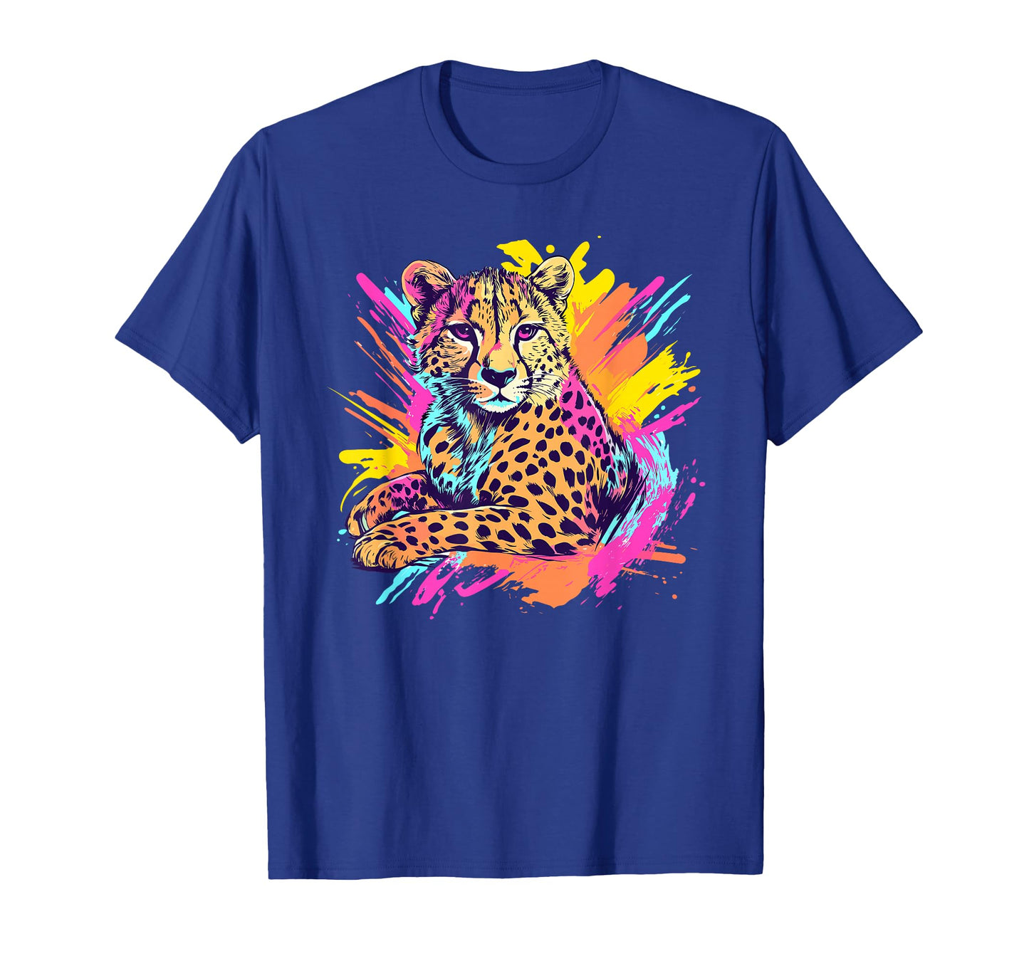 Vibrant Cheetah Splash Colorful Vivid Art T-Shirt