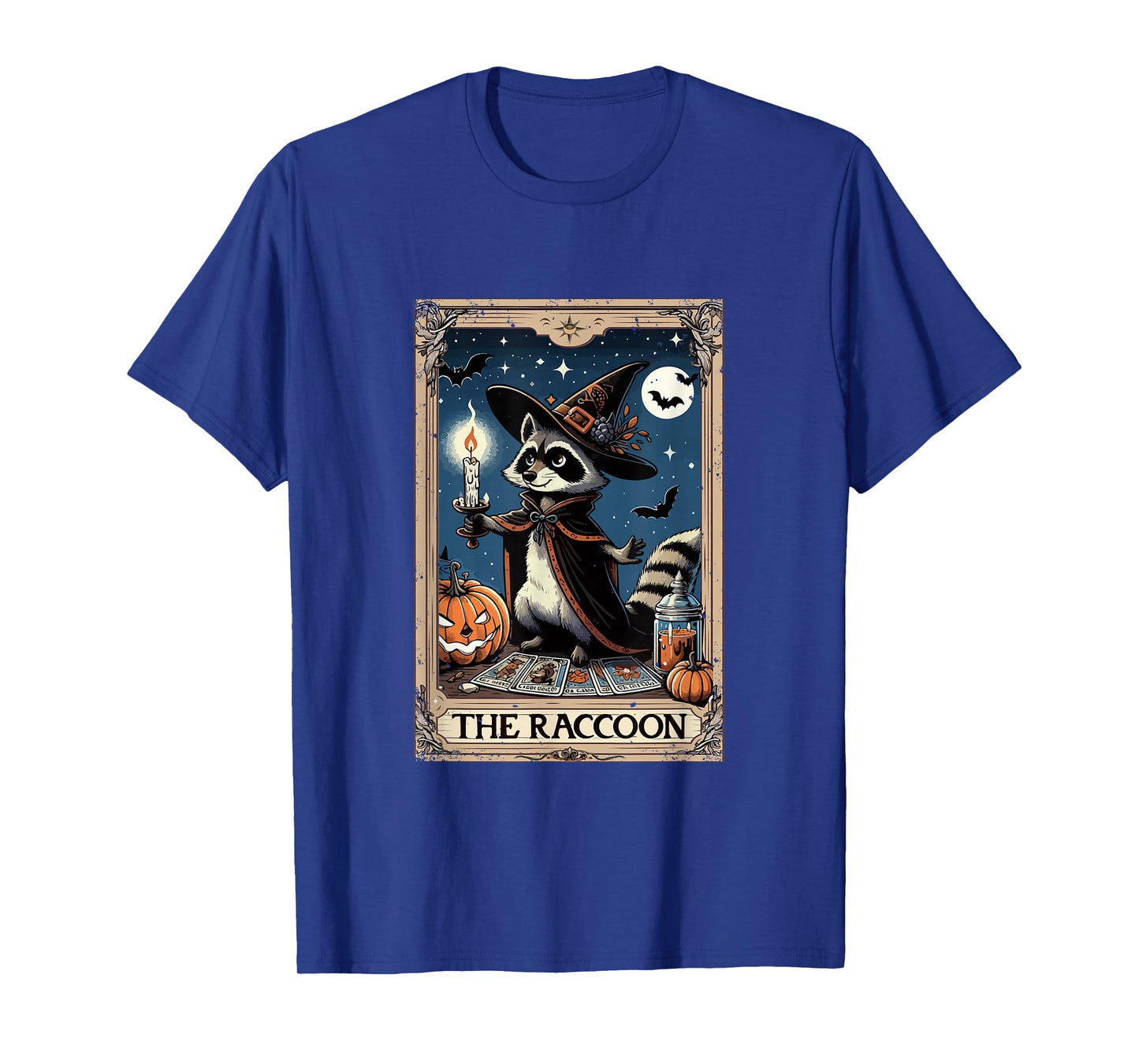 The Raccoon Halloween Witch Cute Tarot Card Lover Player T-Shirt