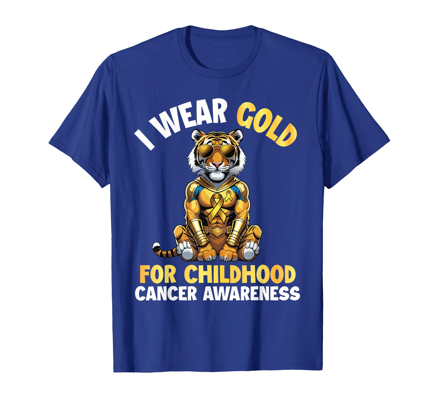Tiger I Wear Gold For Childhood Cancer Awareness Supporter T-Shirt