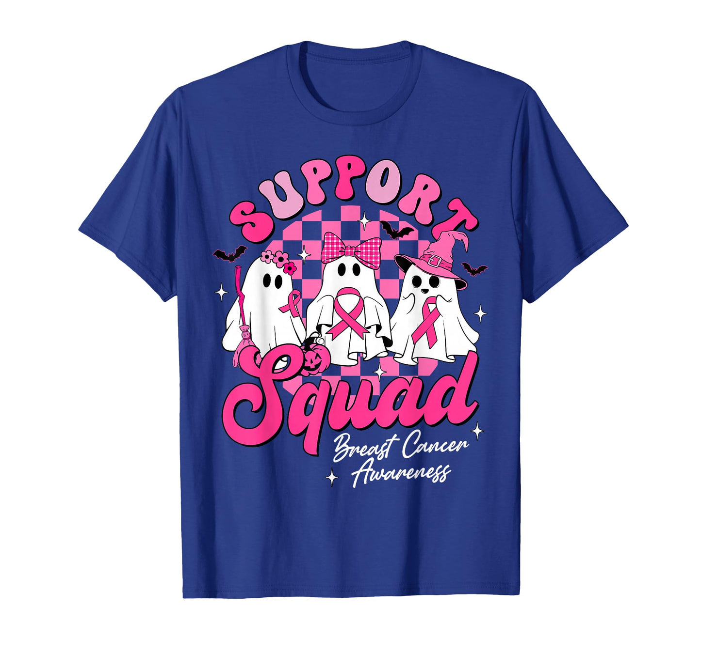 Support Squad Breast Cancer Awareness Cute Ghost Halloween T-Shirt