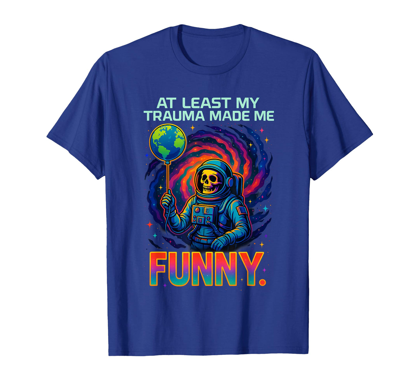 Trauma Made Me Funny Skeleton Coffee Spicy Halloween Gag Men T-Shirt