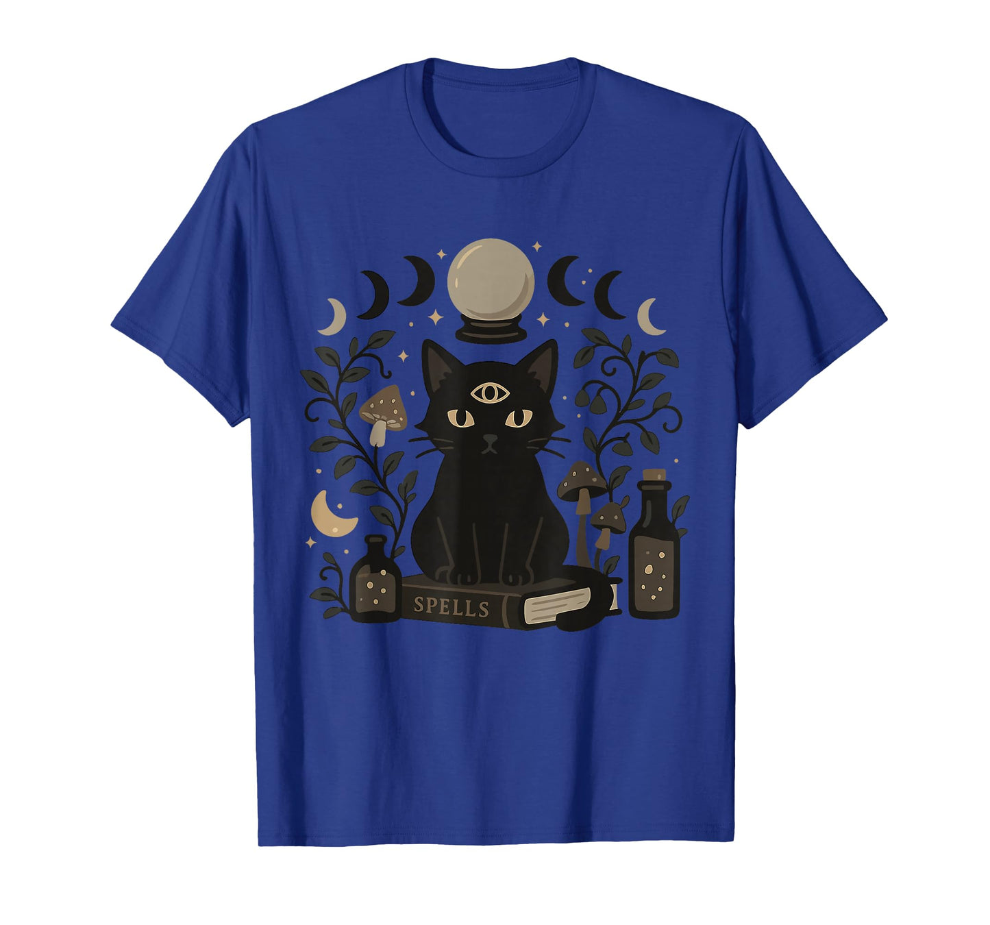 Occult Black Cat Witchcraft Moon Phases Magic Aesthetic T-Shirt