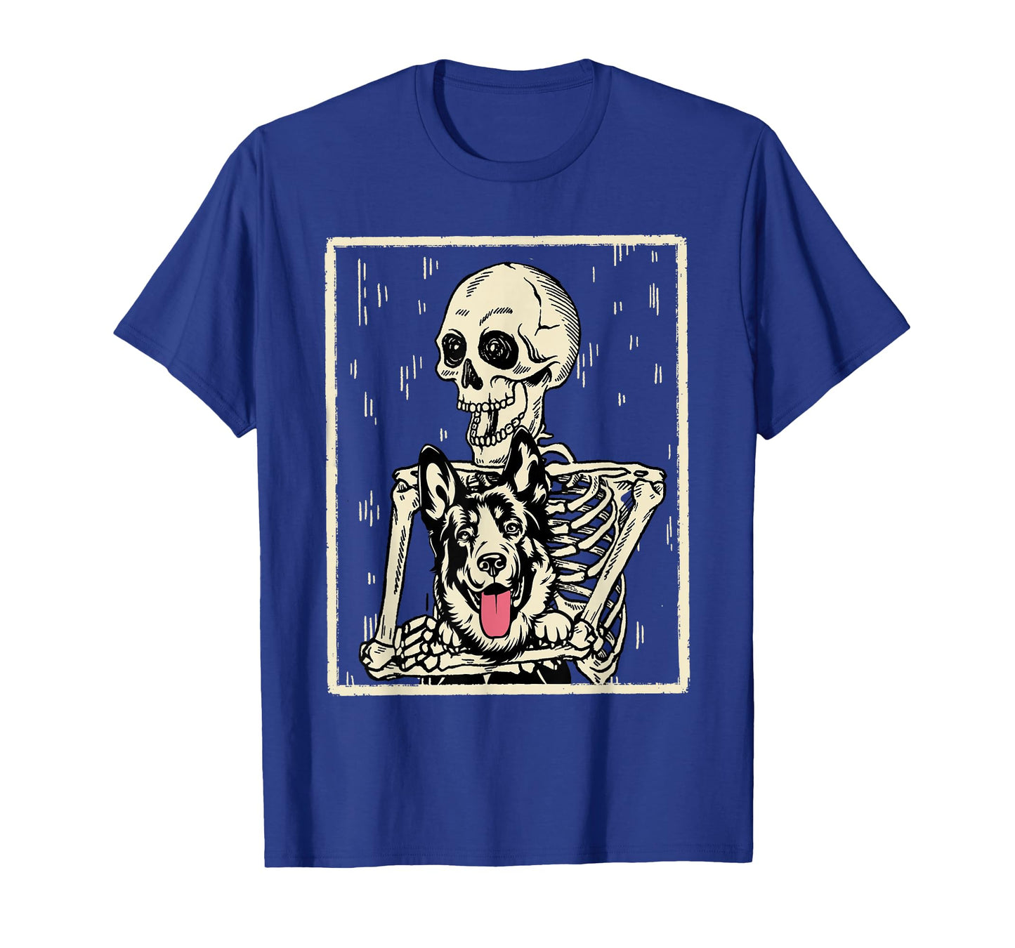 Funny Skeleton Hugging German Shepherd Halloween Dog Mom T-Shirt