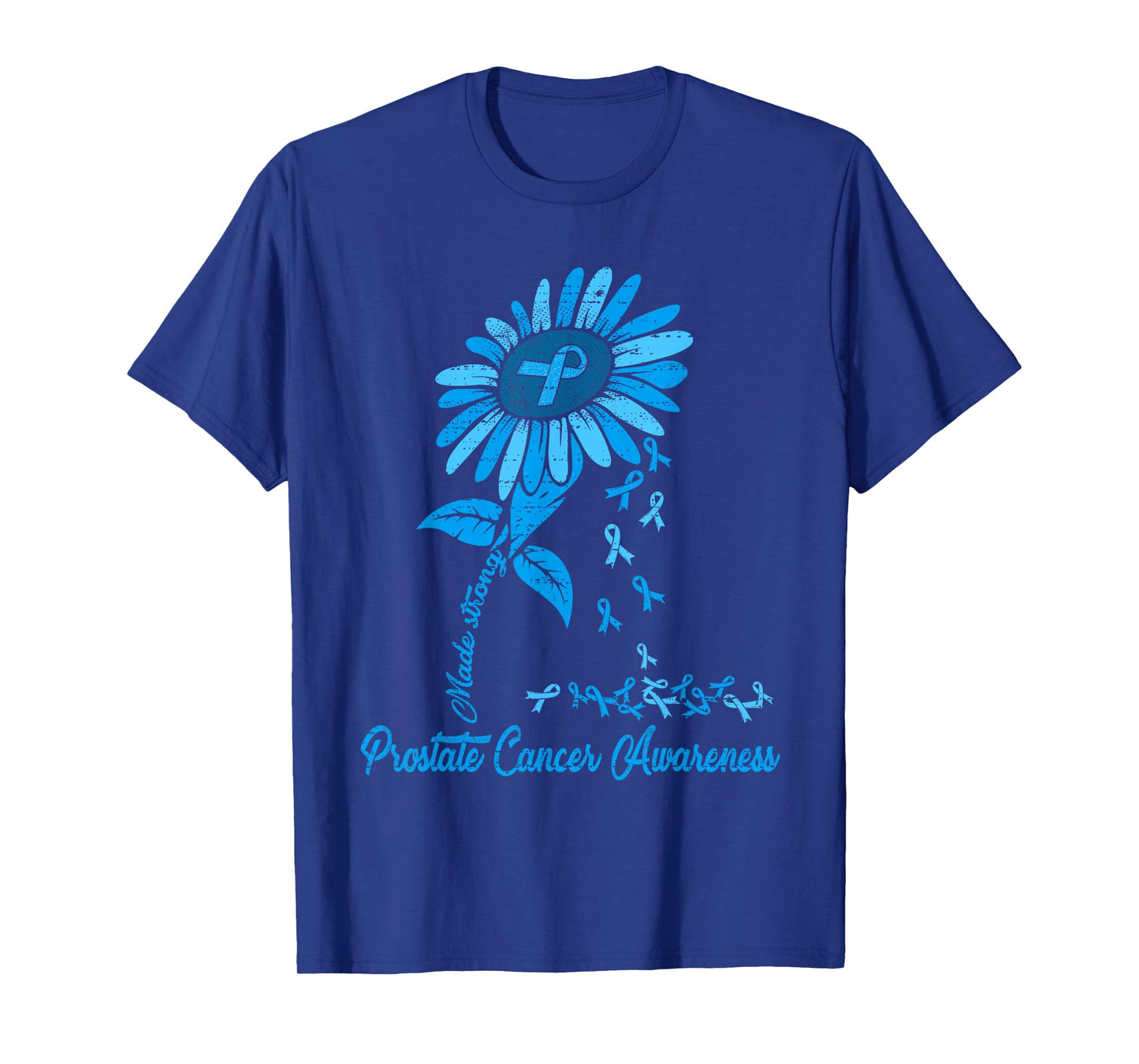 Prostate Cancer Awareness Sunflower Ribbon Blue Support T-Shirt