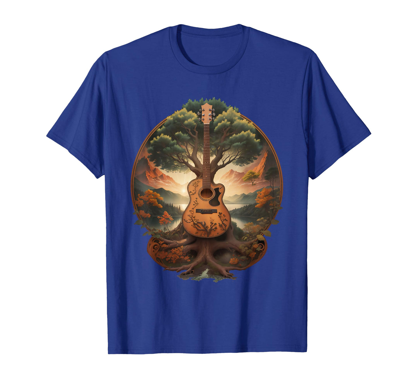 Tree of Life Acoustic Guitar By The Lake T-Shirt