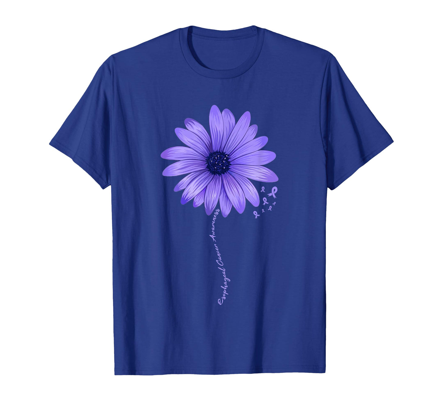 Esophageal Cancer Awareness Sunflower Periwinkle ribbon T-Shirt
