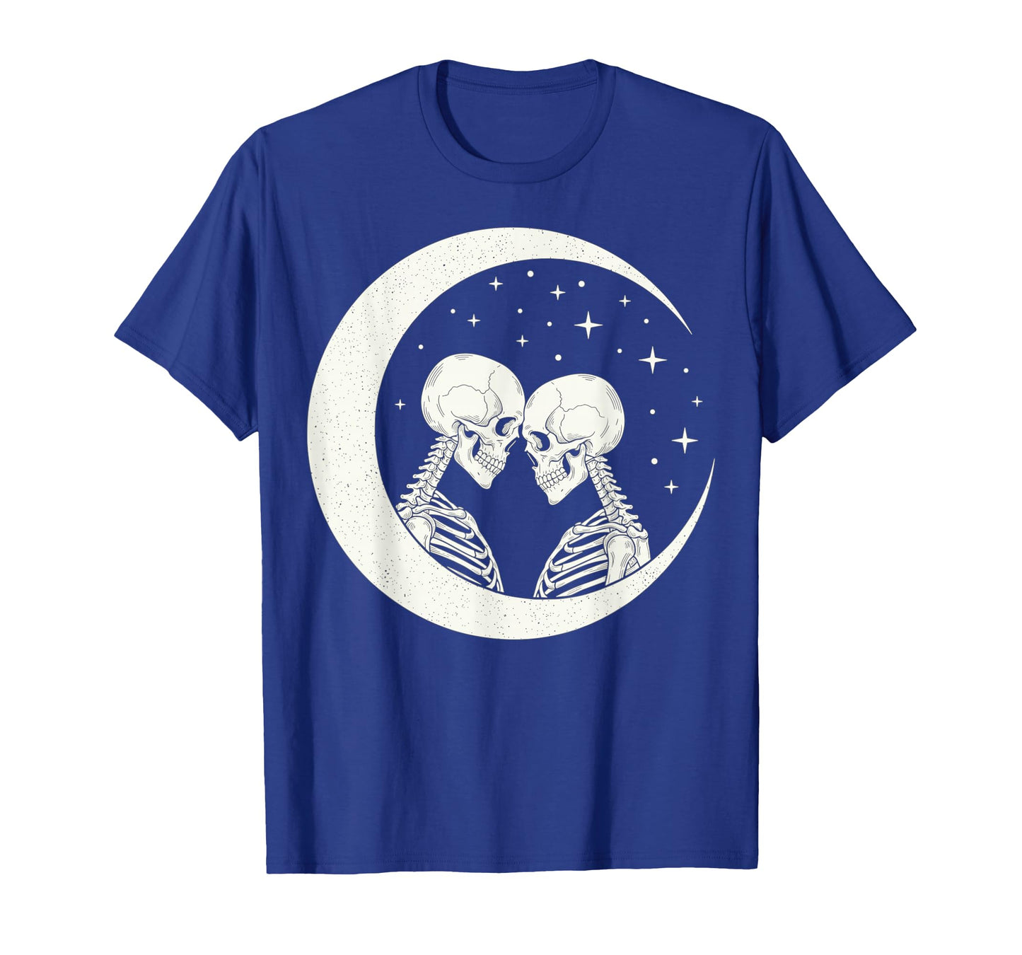 Skeleton Couple Halloween Crescent Moon Romance T-Shirt