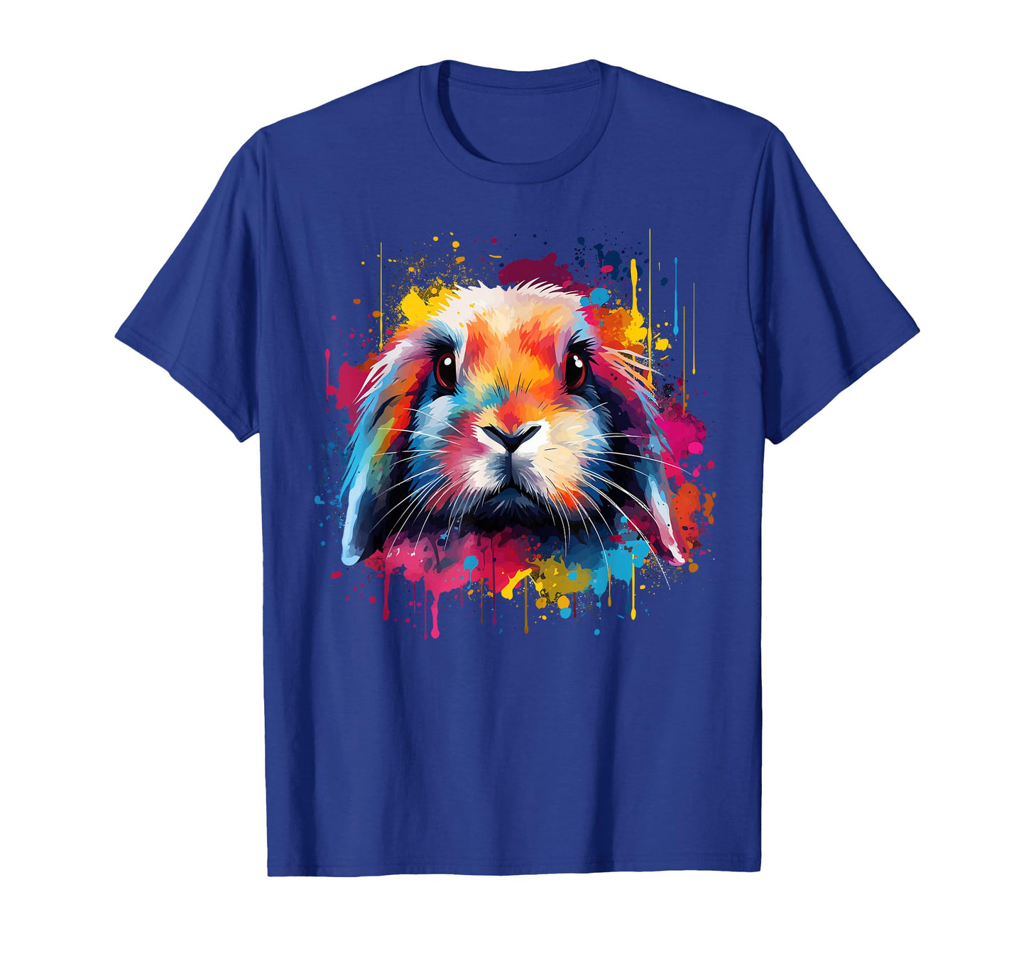 Cute Holland Lop Rabbit Lover Colorful Splash Art T-Shirt